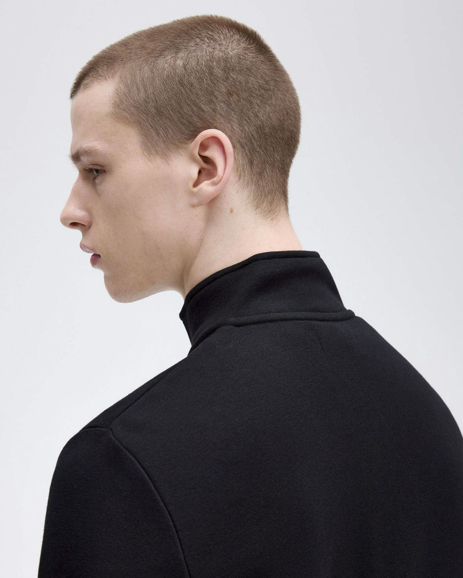 Felpa Fred Perry nera in cotone con apertura a mezza zip image