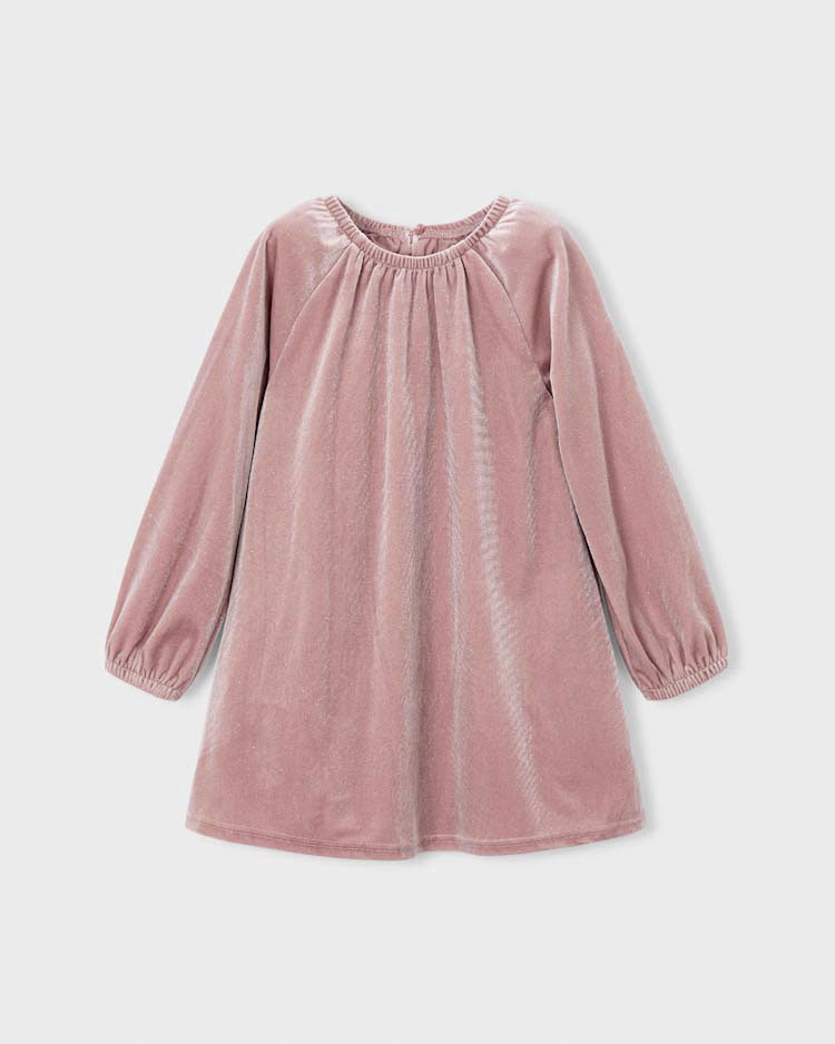 Abito Mayoral rosso ciliegia in velluto brillantinatoa maniche lunghe e fiocco