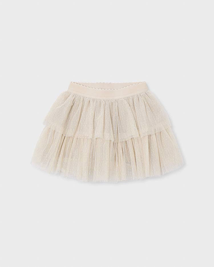 Gonna Monnalisa in tulle sabbia a pois