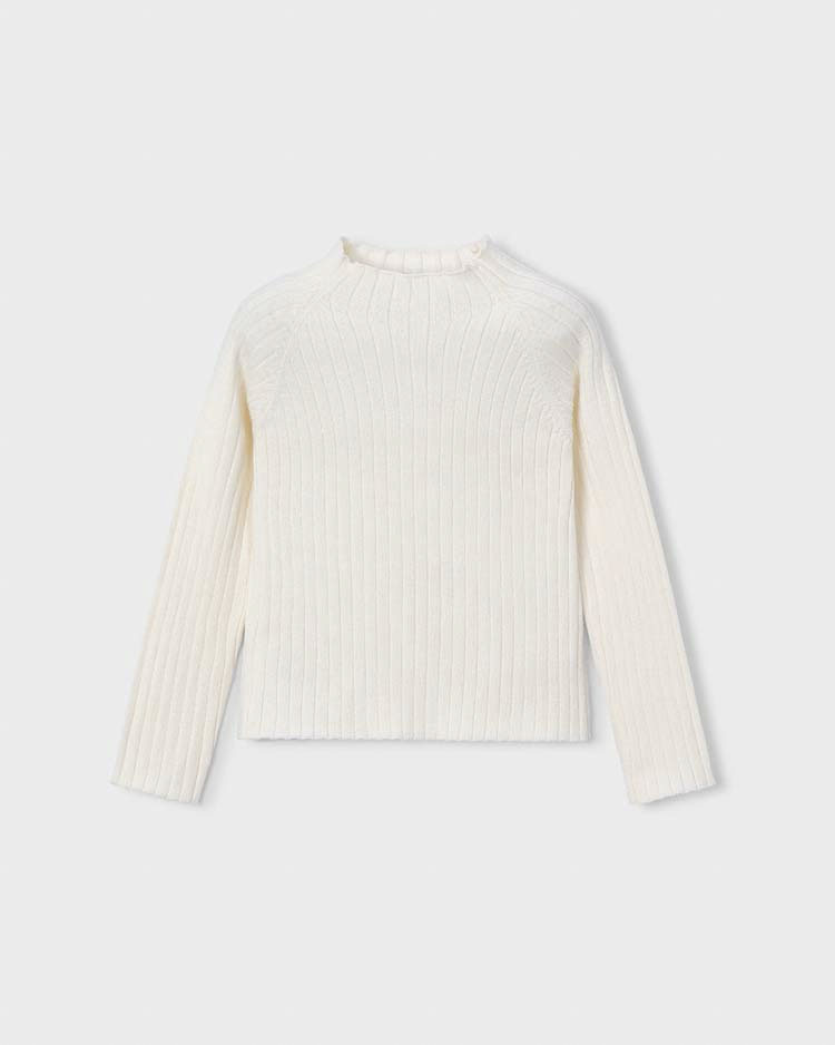 Lupetto Mayoral in viscosa color panna a coste