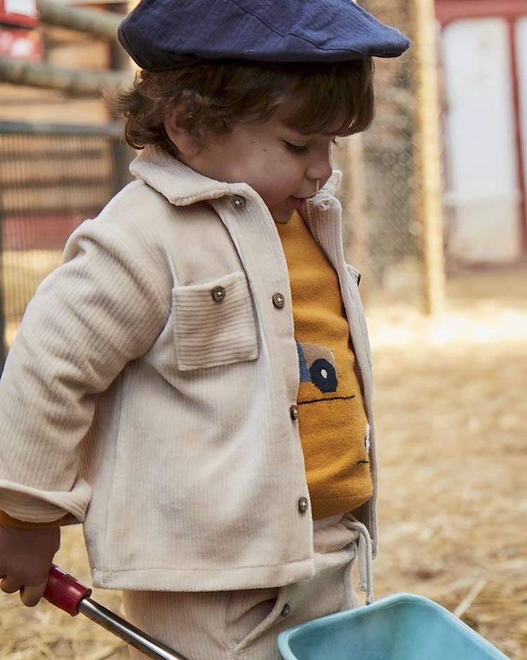 Giacca camicia Mayoral color sabbia in velluto a costine image