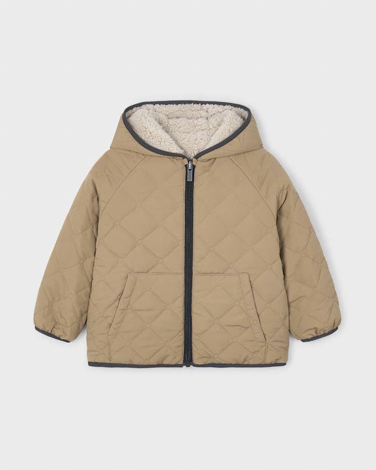 Giubbino Mayoral reversibile teddy panna e trapuntato color cammello