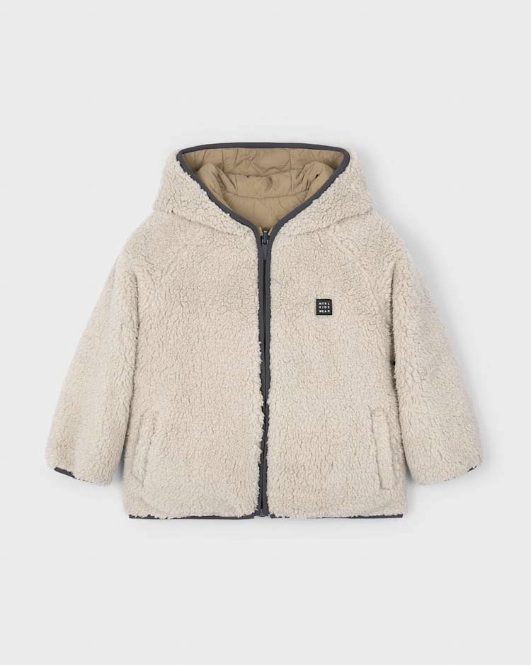 Giubbino Mayoral reversibile teddy panna e trapuntato color cammello image