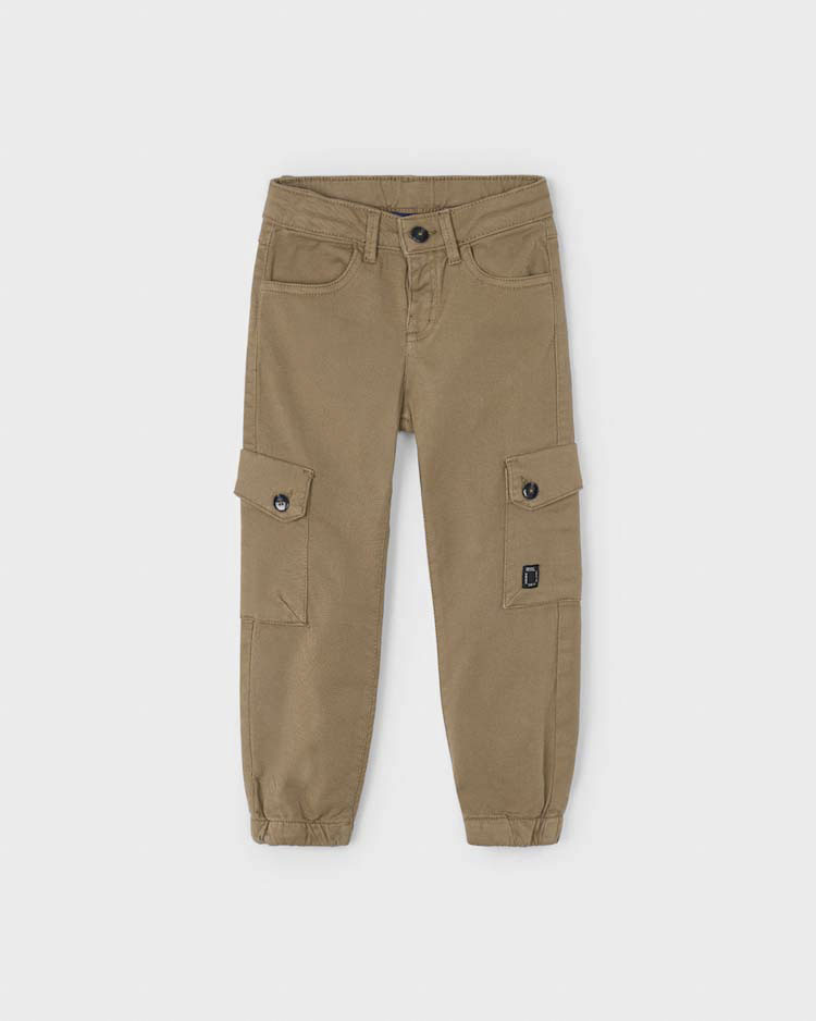 Pantalone cargo Mayoral color biscotto in cotone stretch
