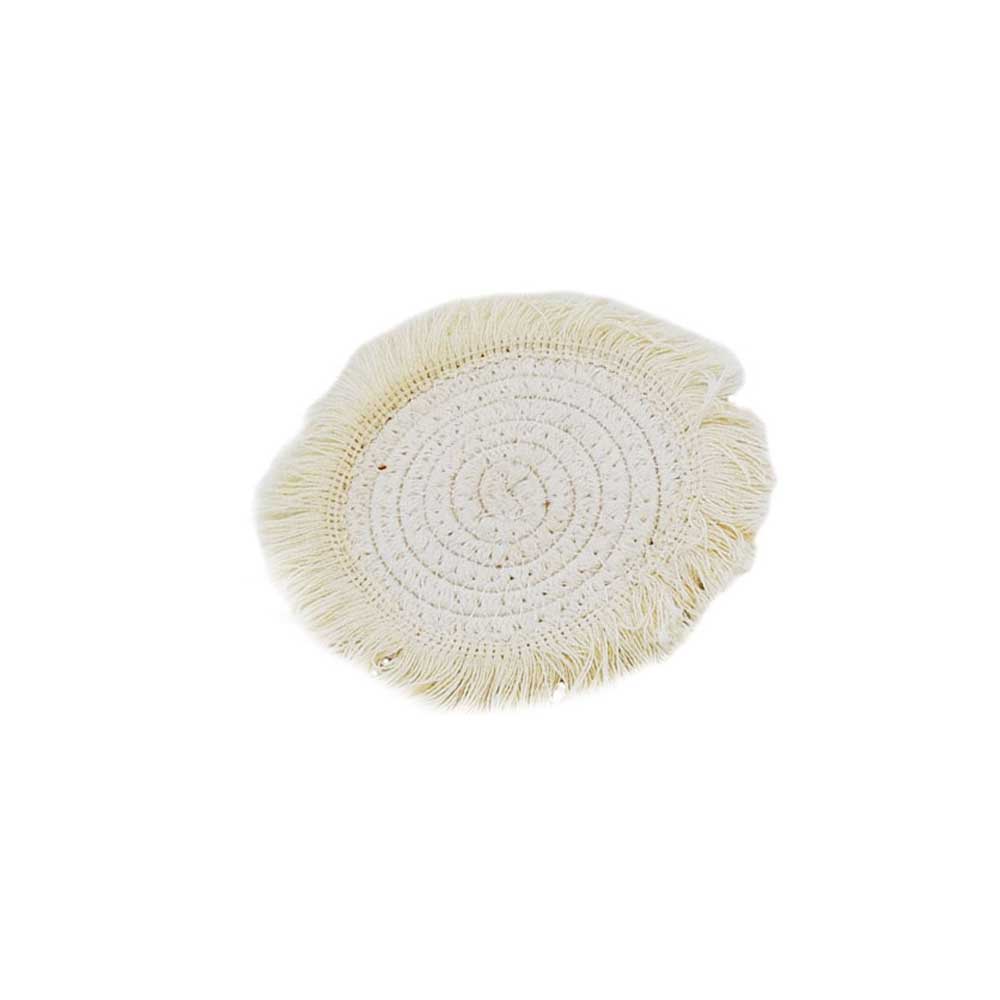 FGF Sottobicchiere In Yuta Diametro 12 Cm Colore Bianco