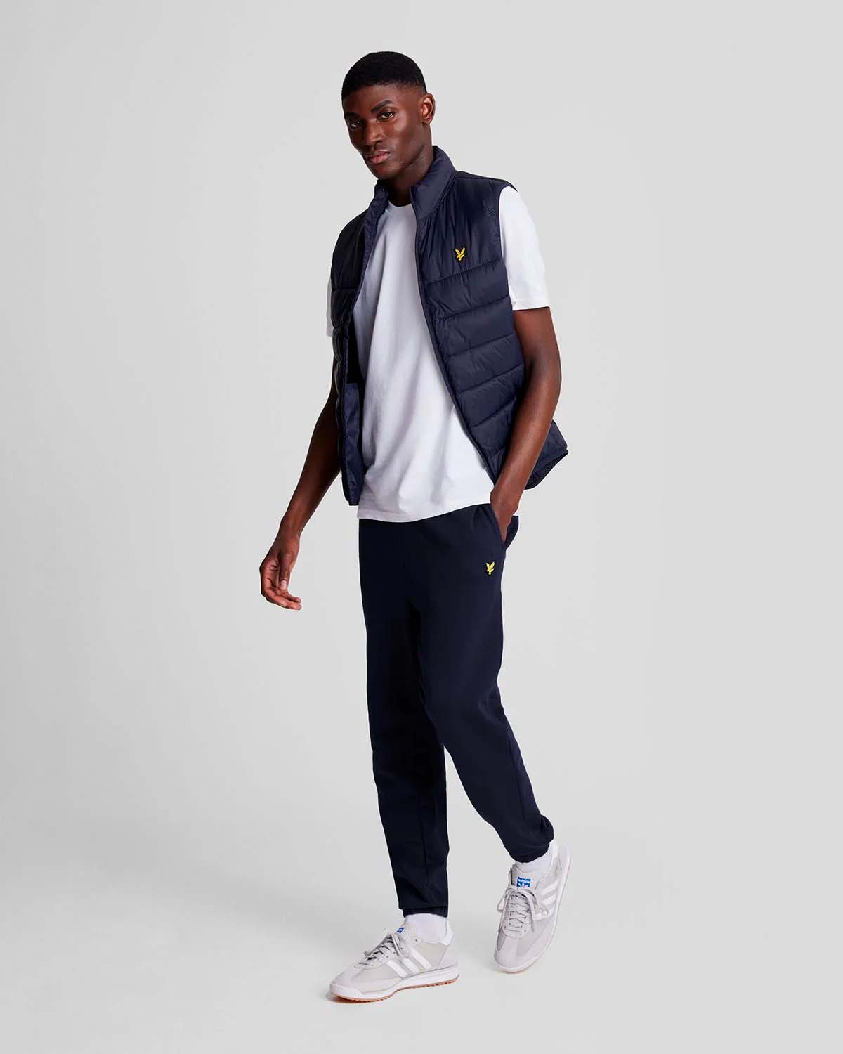 Jogger Lyle & Scott blu in felpa di puro cotone
