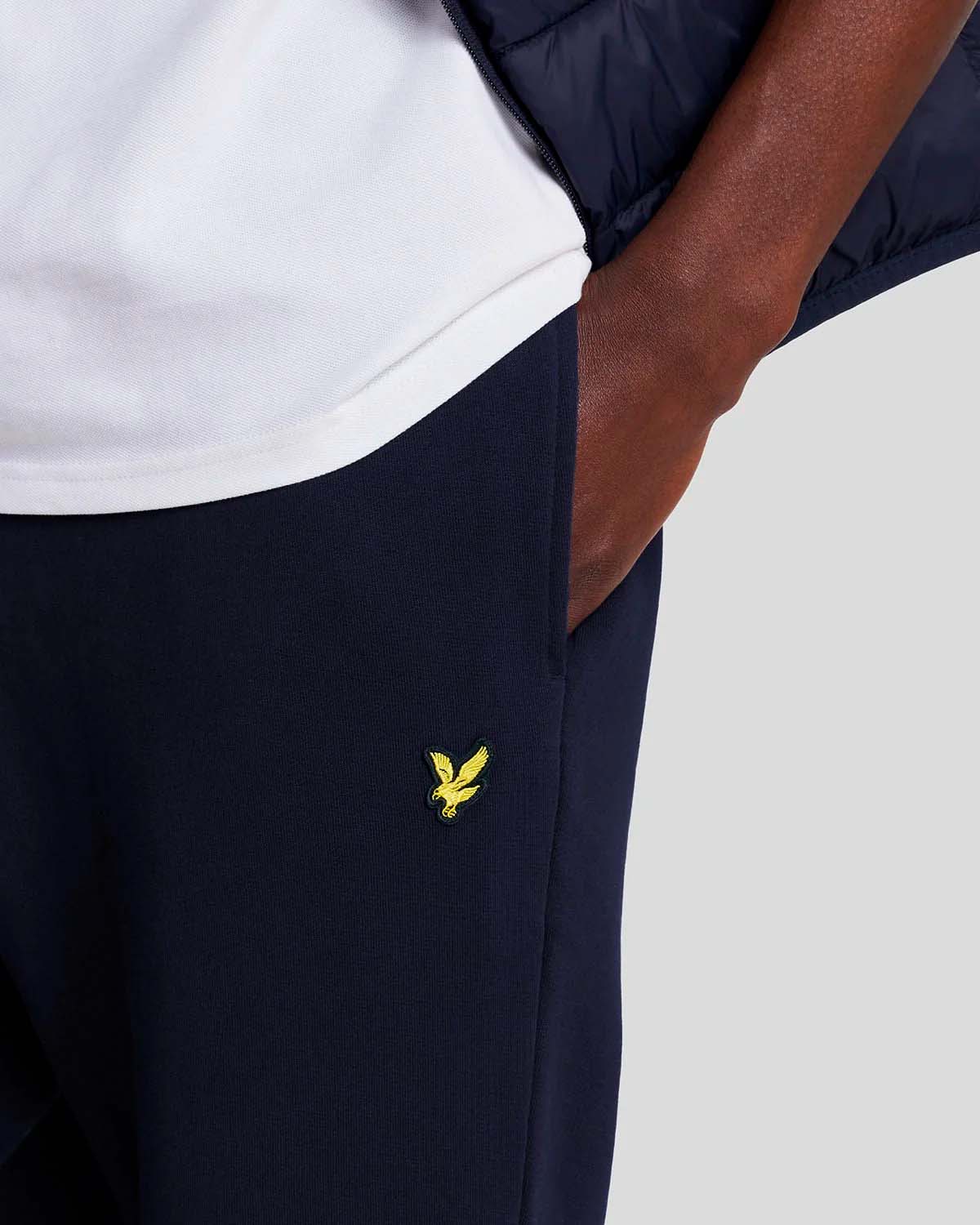 Jogger Lyle & Scott blu in felpa di puro cotone
