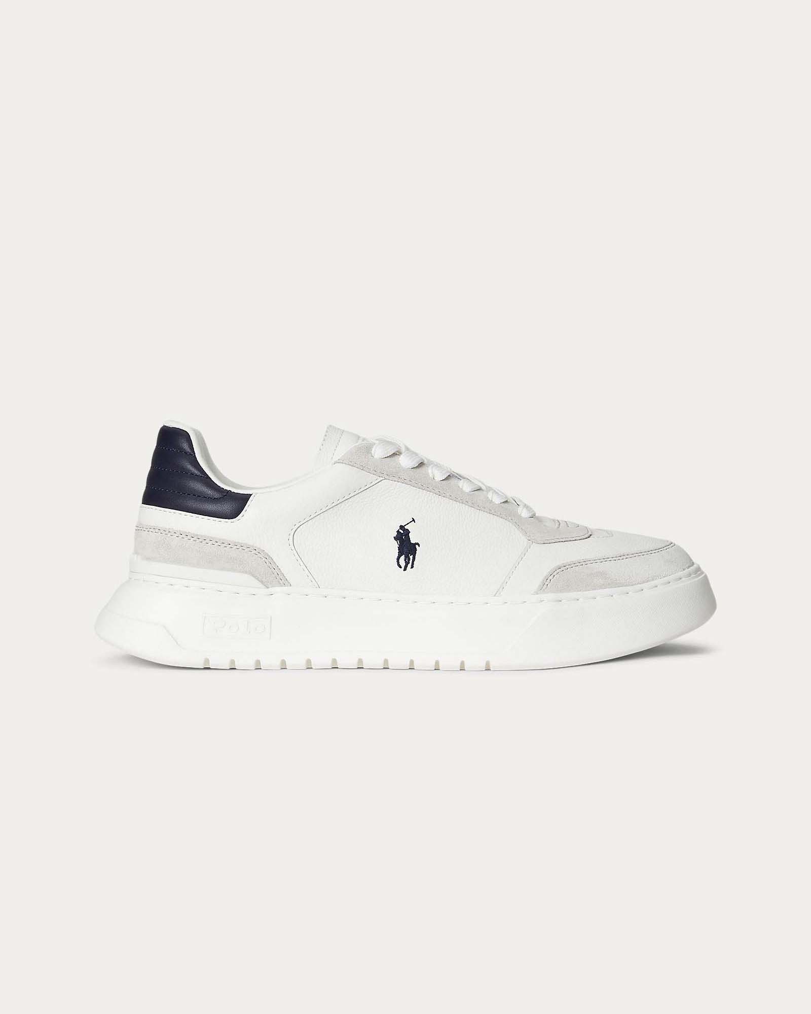 Sneakers Polo Ralph Lauren RLite Sport bianche in pelle e suede