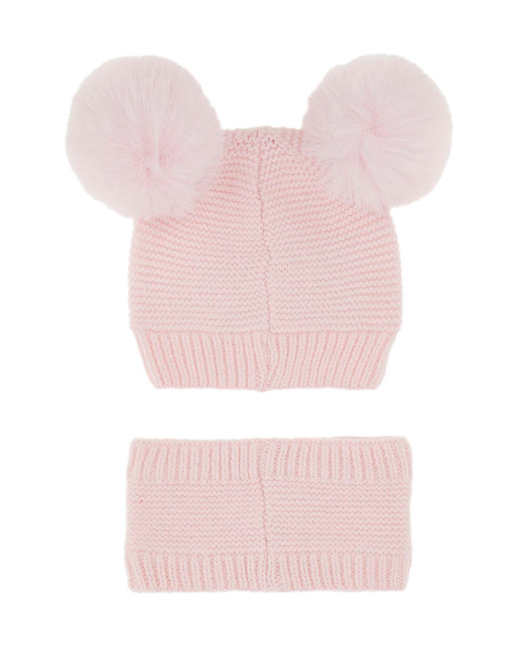 Berretto rosa con pom pom e scaldacollo Guess in misto viscosa image