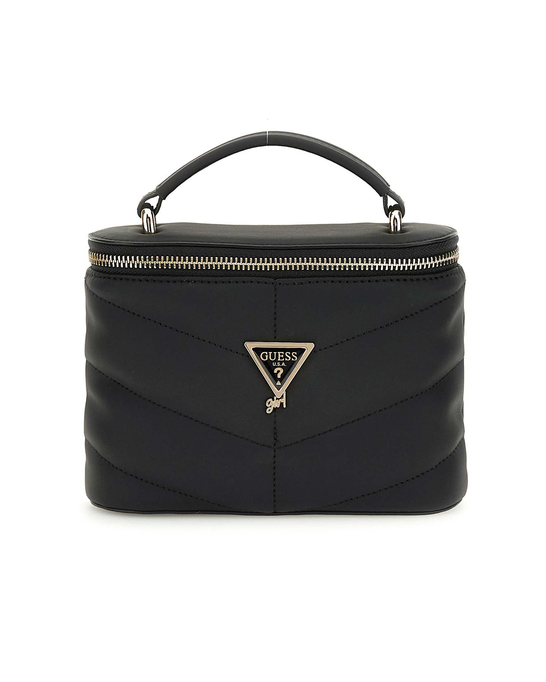 Borsa bauletto Guess nera trapuntata con tracolla a catena