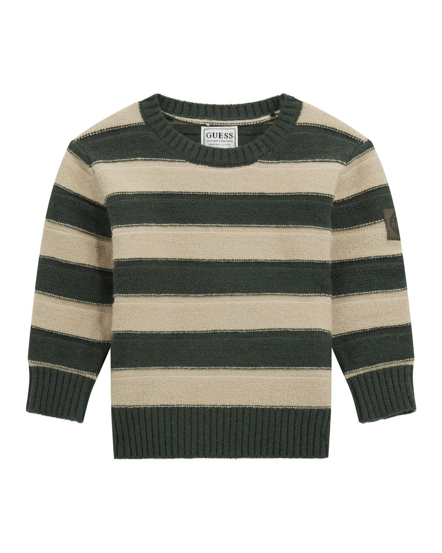 Maglioncino Guess a righe verdi e beige