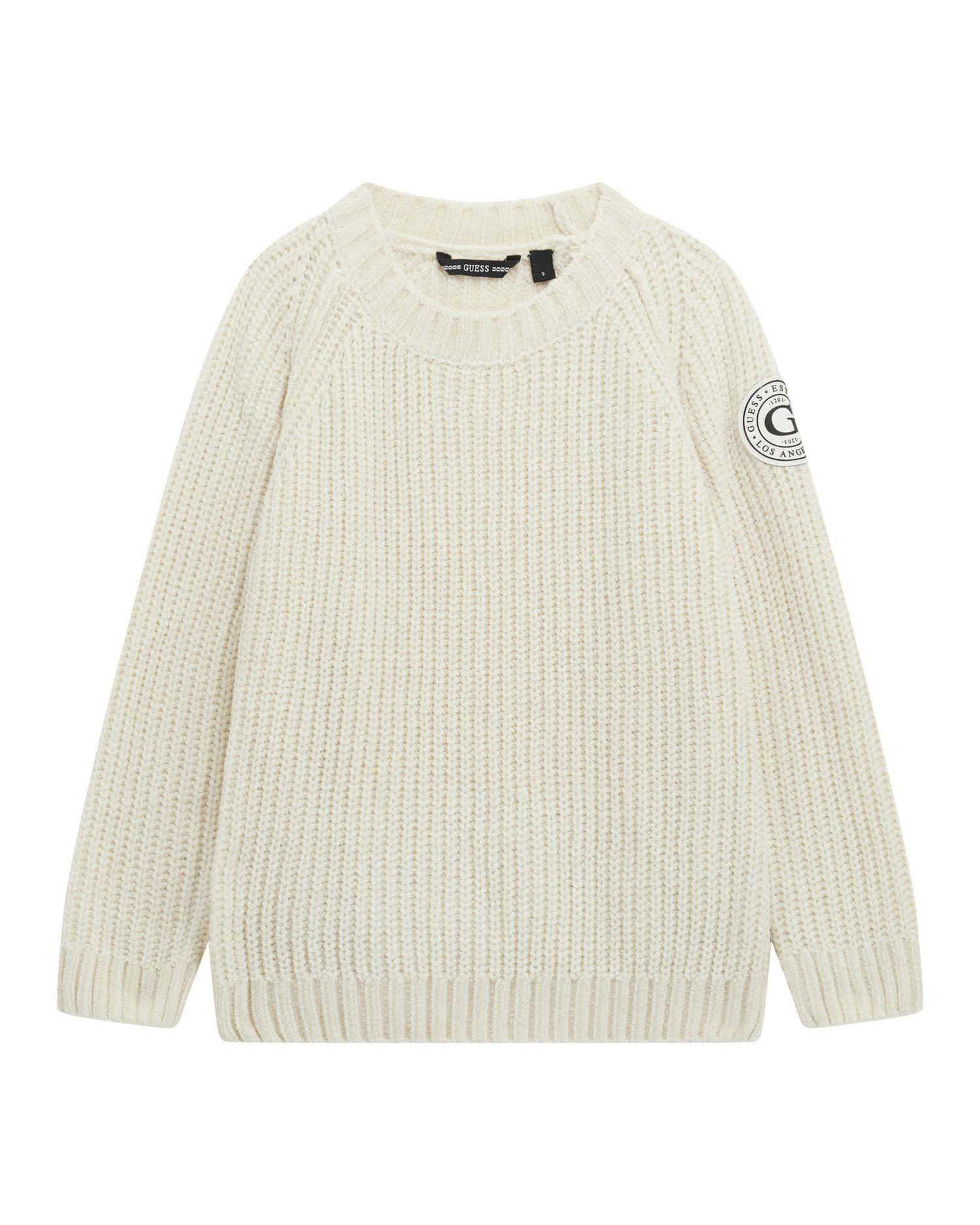 Maglioncino Guess avorio in ciniglia lavorato tricot