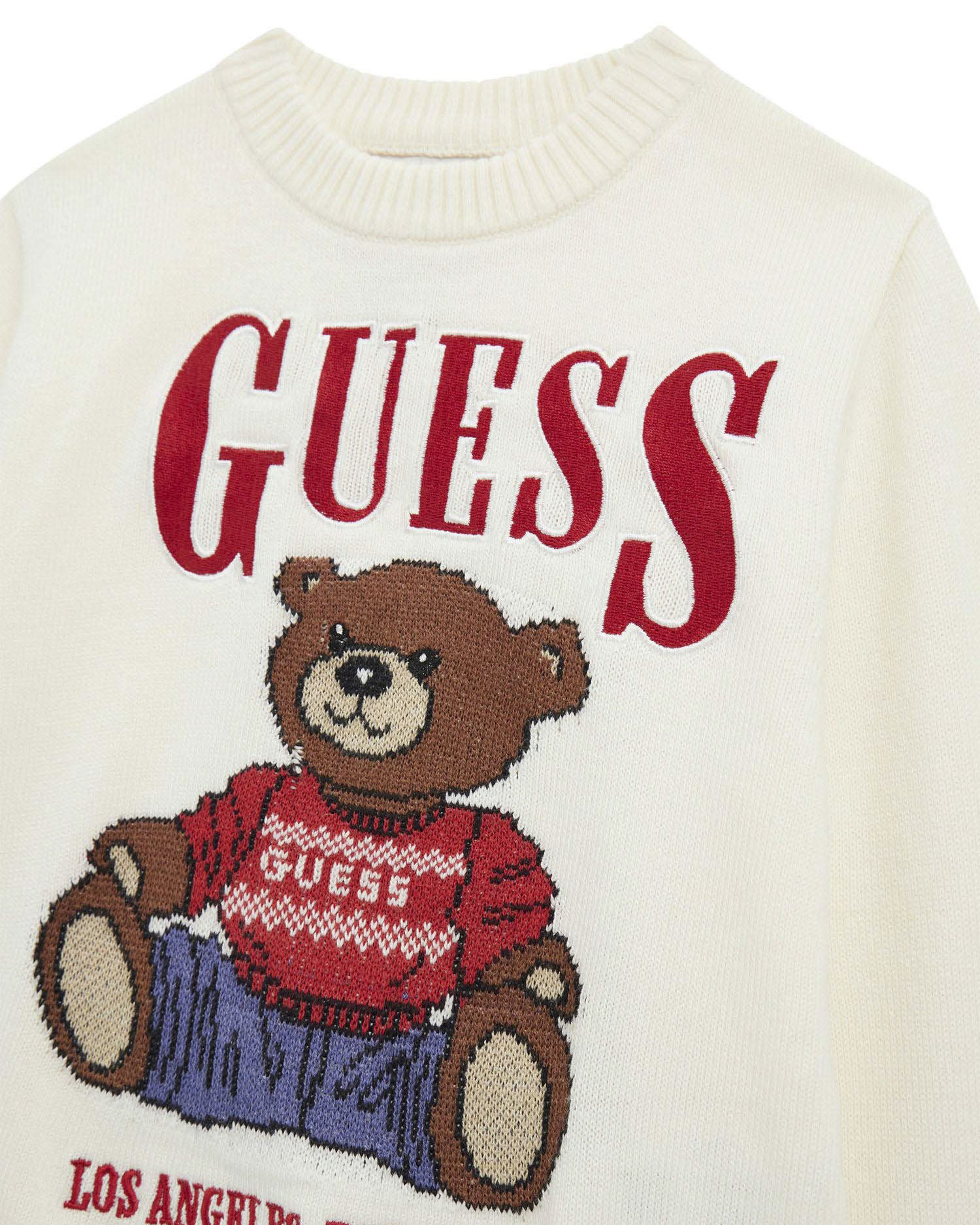 Maglioncino Guess avorio in misto cotone con orsetto image