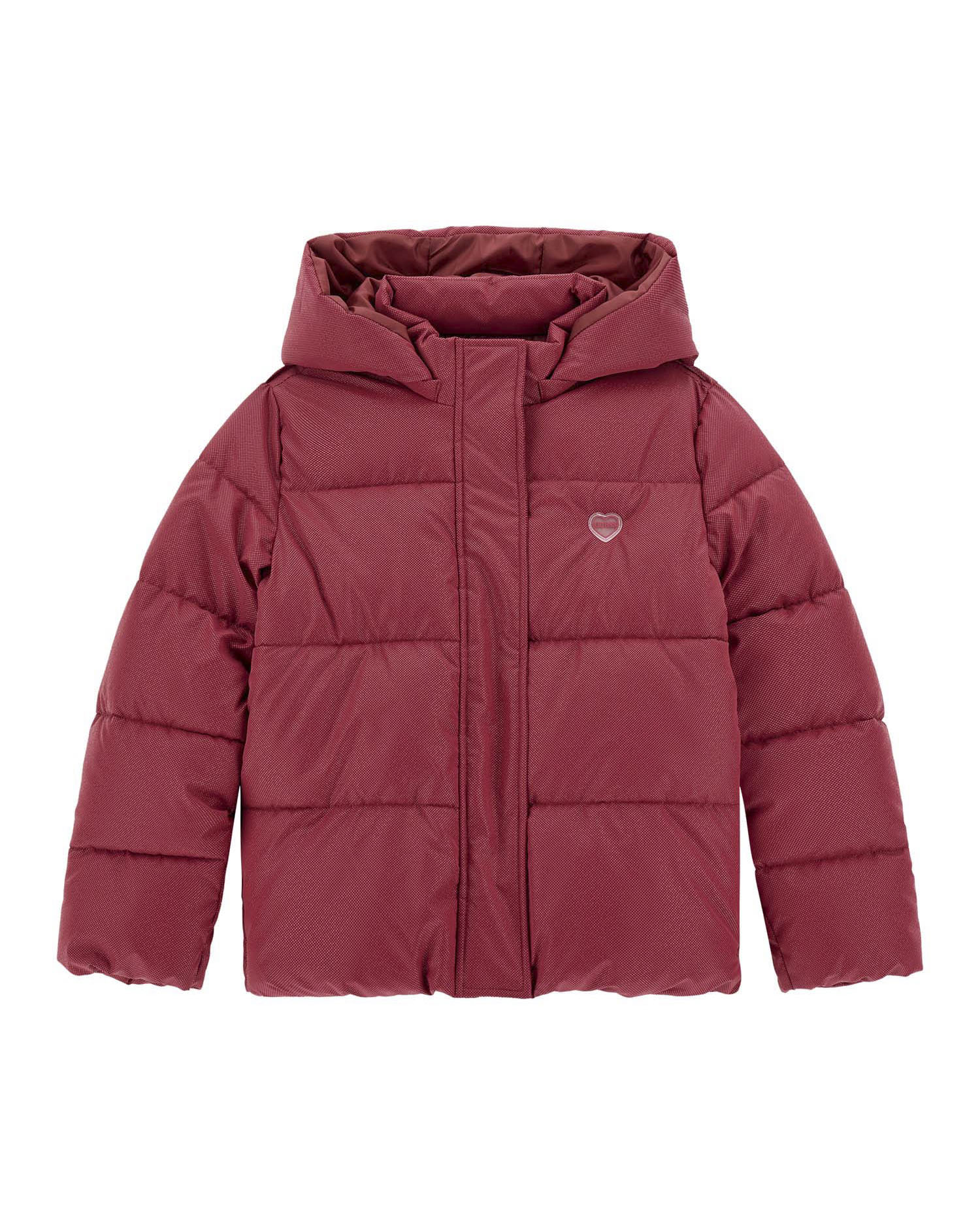 Piumino Guess rossa in nylon effetto lurex con cappuccio