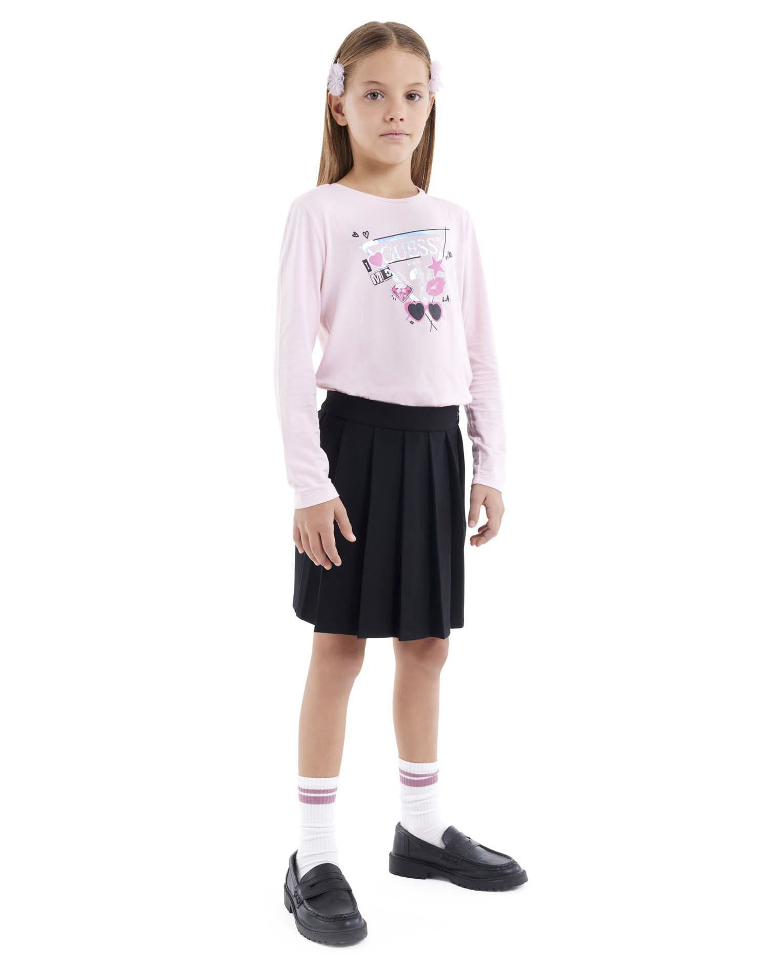 Gonna Guess nera plisettata in misto viscosa