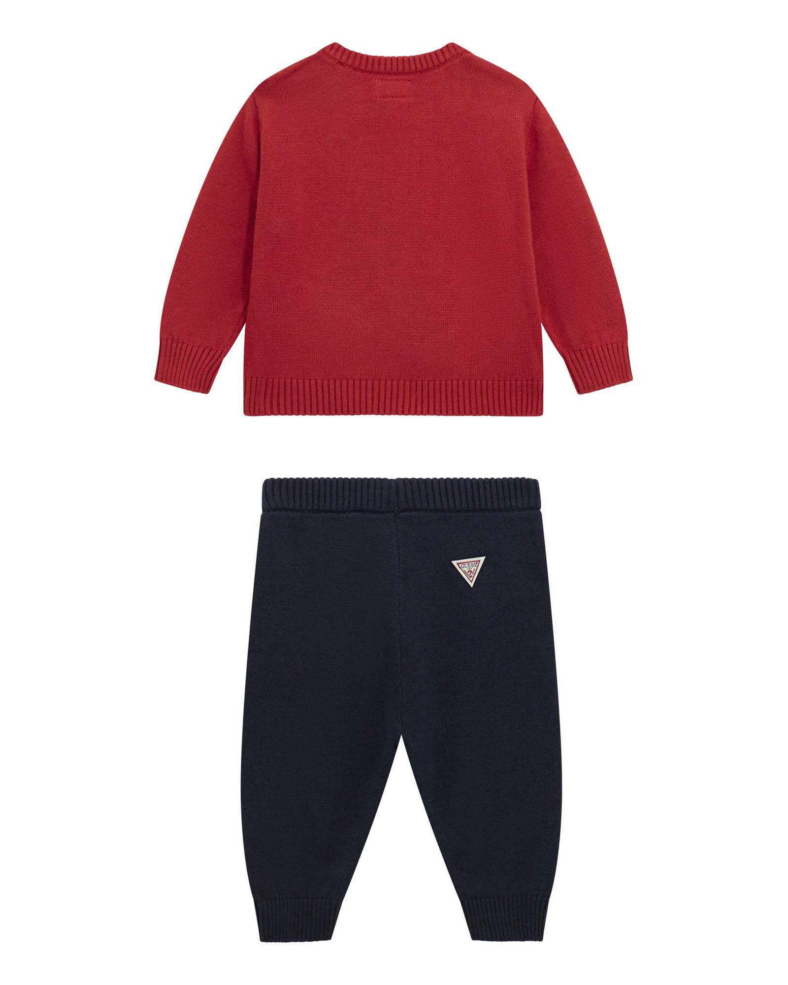 Completo Guess rosso e blu in maglia con orsetto tricot image