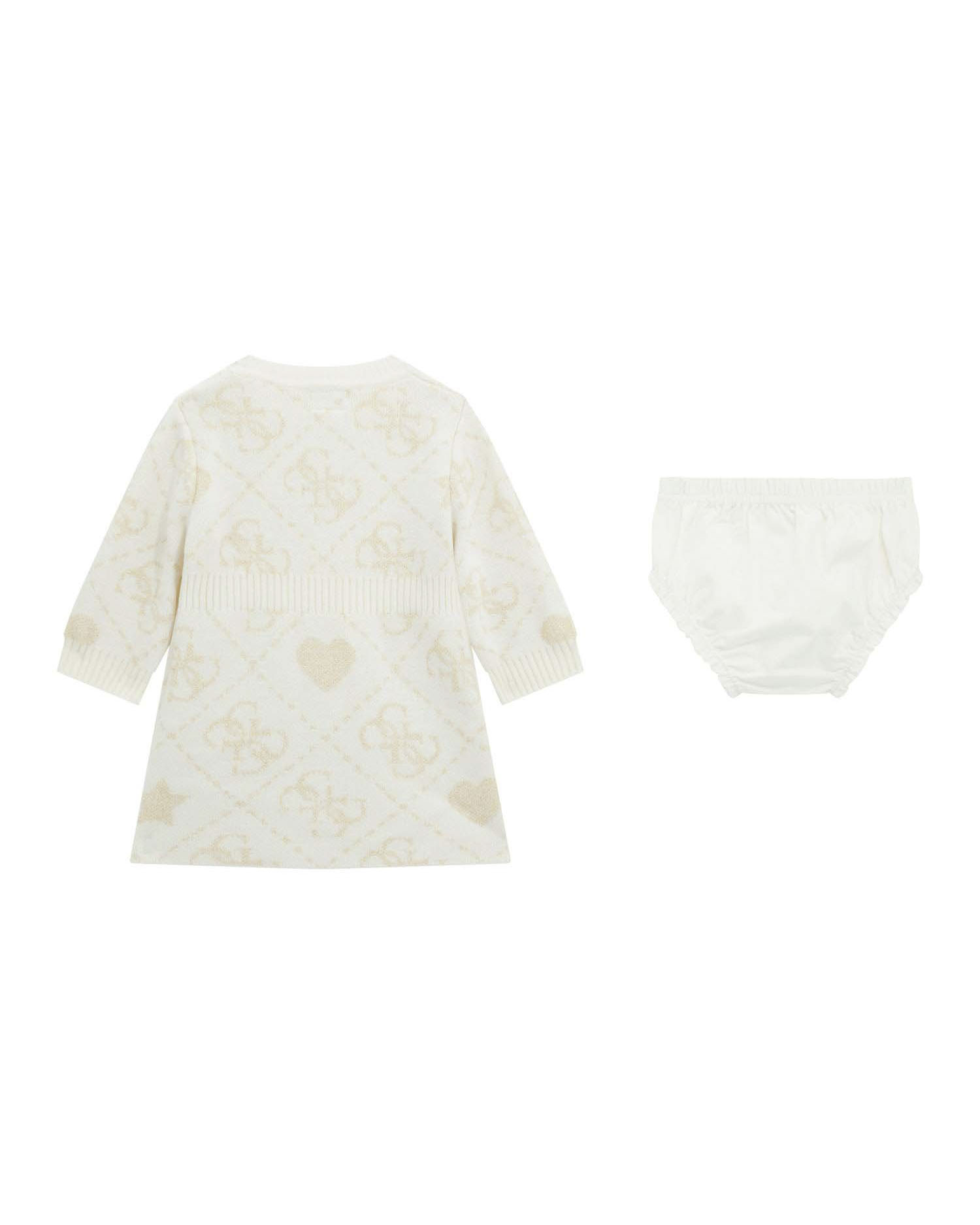 Abito Guess in maglia bianco e oro con culotte image