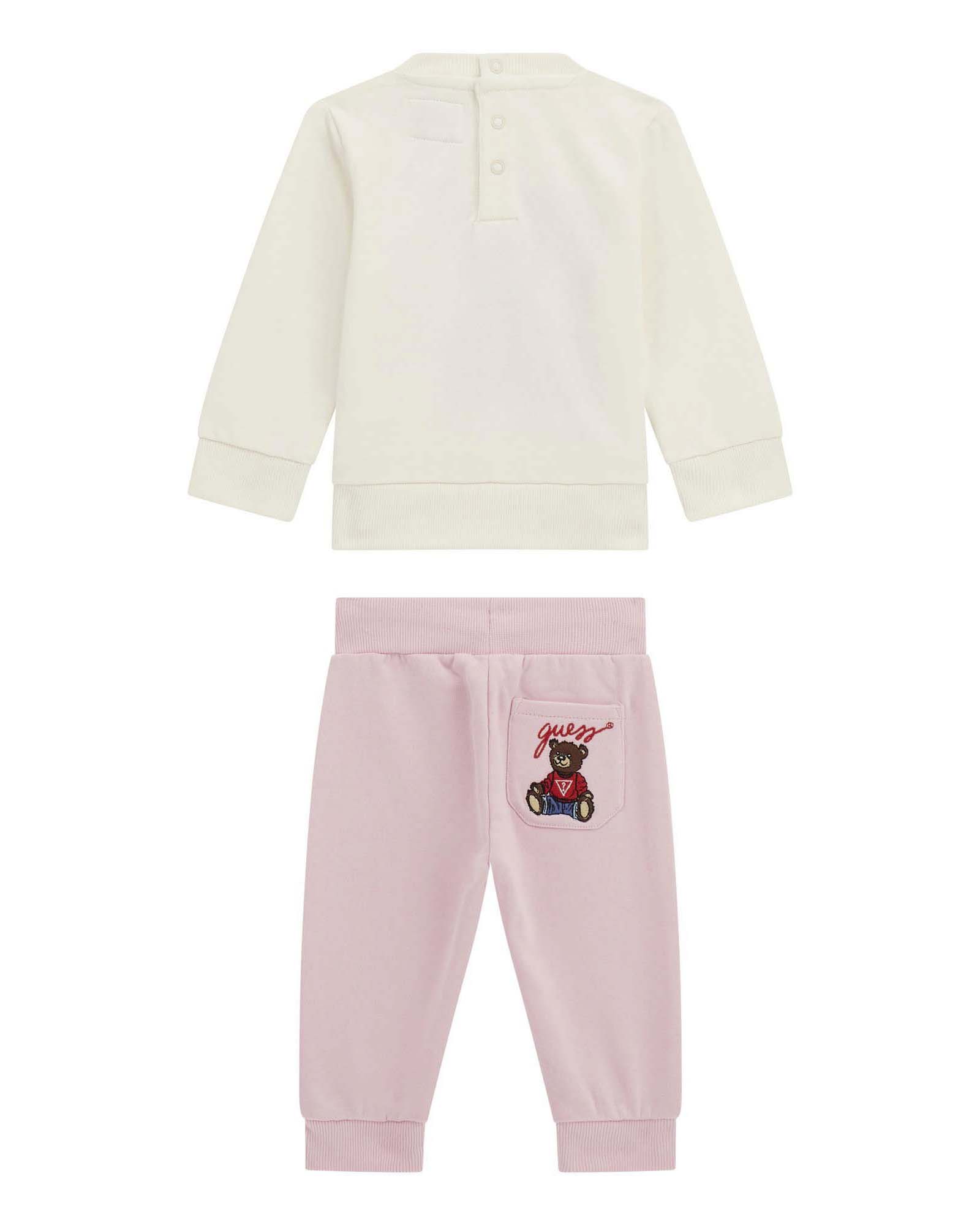 Completo in puro cotone con maglia e jogger con orsetto e scritta logo image