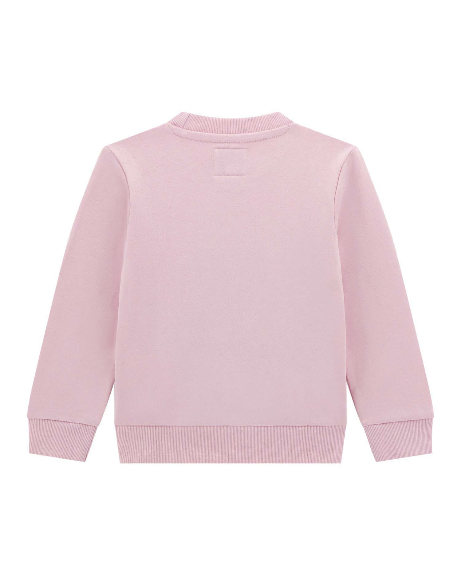 Felpa Guess rosa con orsetto icon e scritta logo in puro cotone