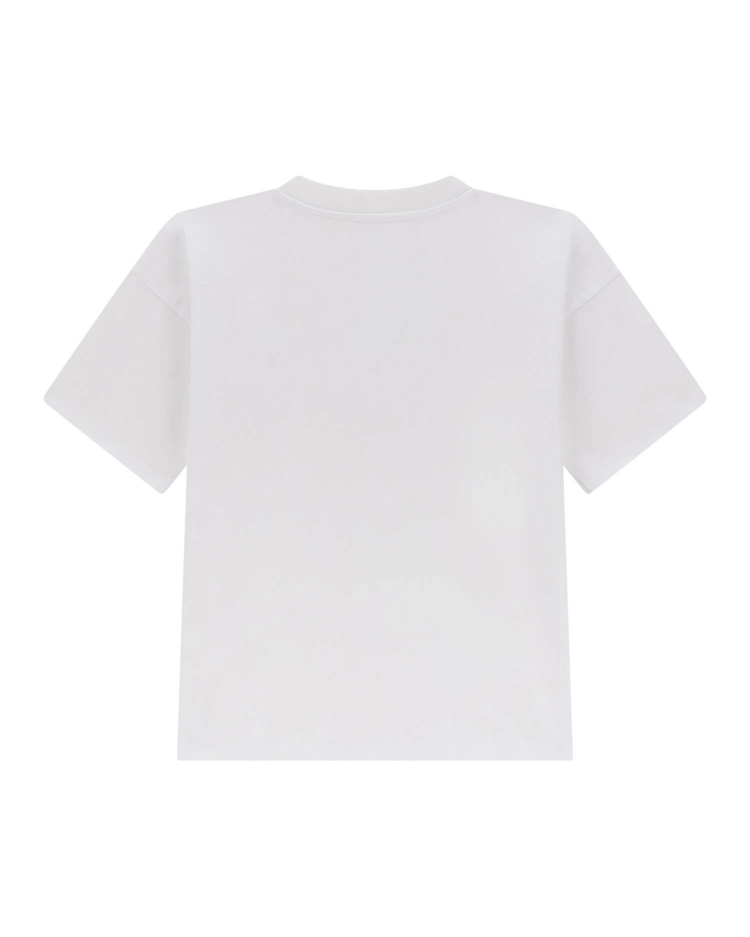 T-shirt Guess bianca mezza manica in puro cotone con placca logo image