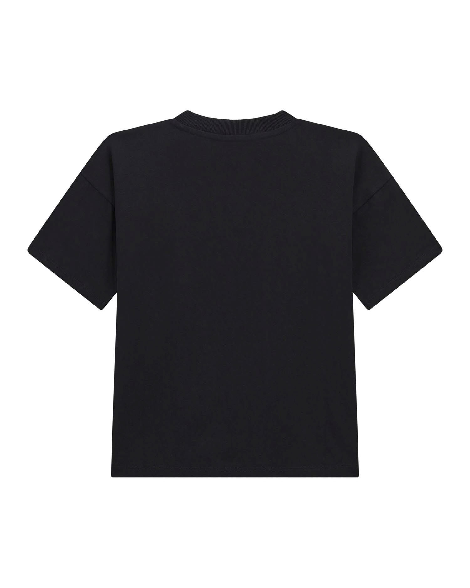 T-shirt Guess nera mezza manica in puro cotone con placca logo image