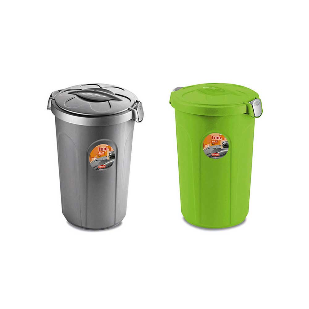Stefanplast Bidone Tom Con Coperchio 46 Lt 44,5x40x61h Cm Colori Assortiti