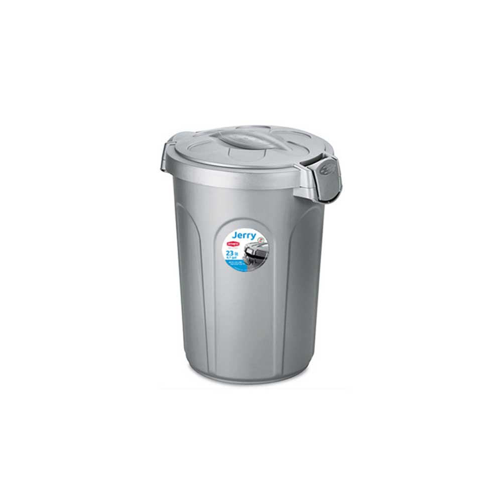 Stefanplast Bidone Jerry Con Coperchio 23 Lt 37x32x46h Cm Colore Grigio