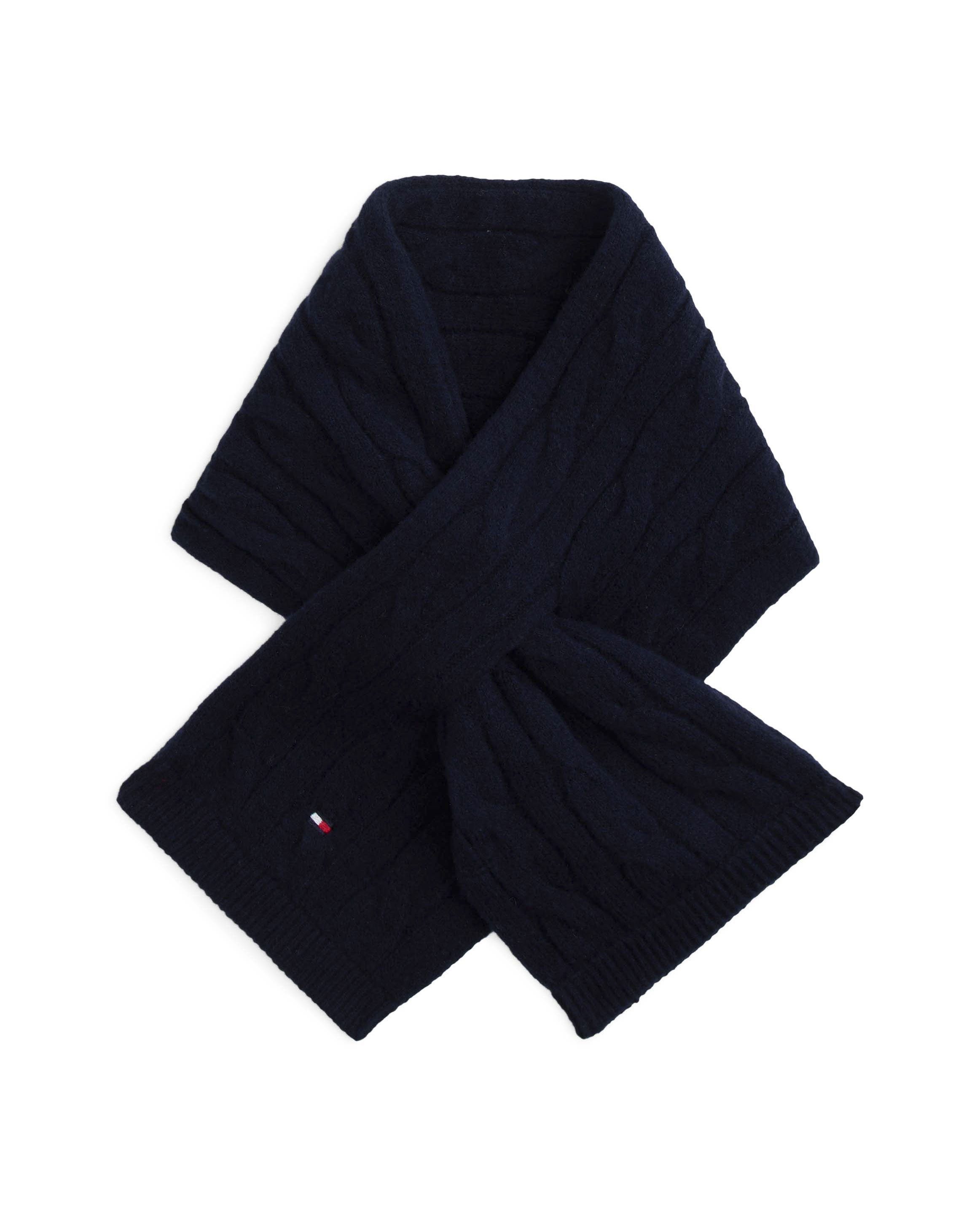 Set cappello e sciarpa Tommy Hilfiger blu in misto cotone image