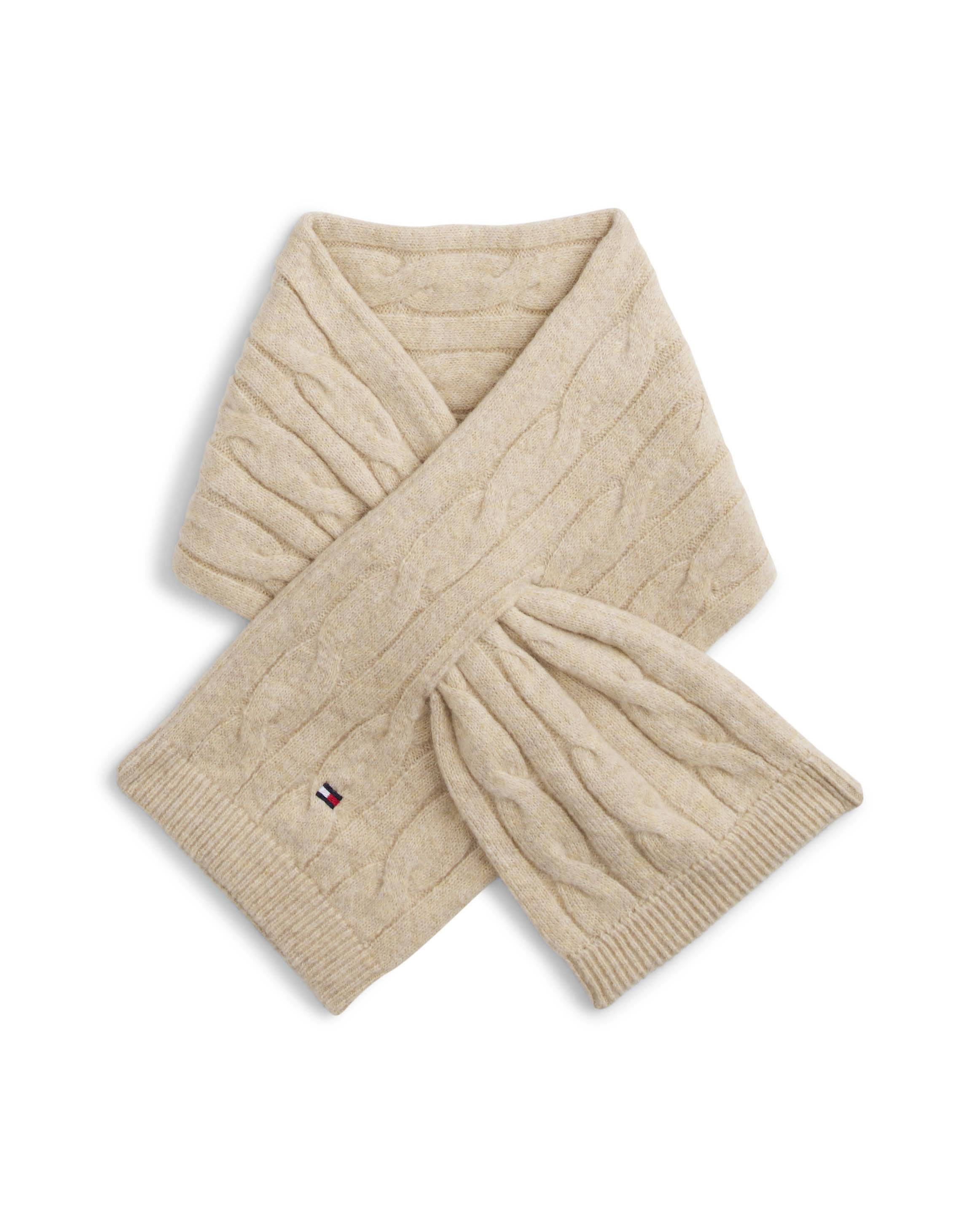 Set cappello e sciarpa Tommy Hilfiger beige in misto cotone image