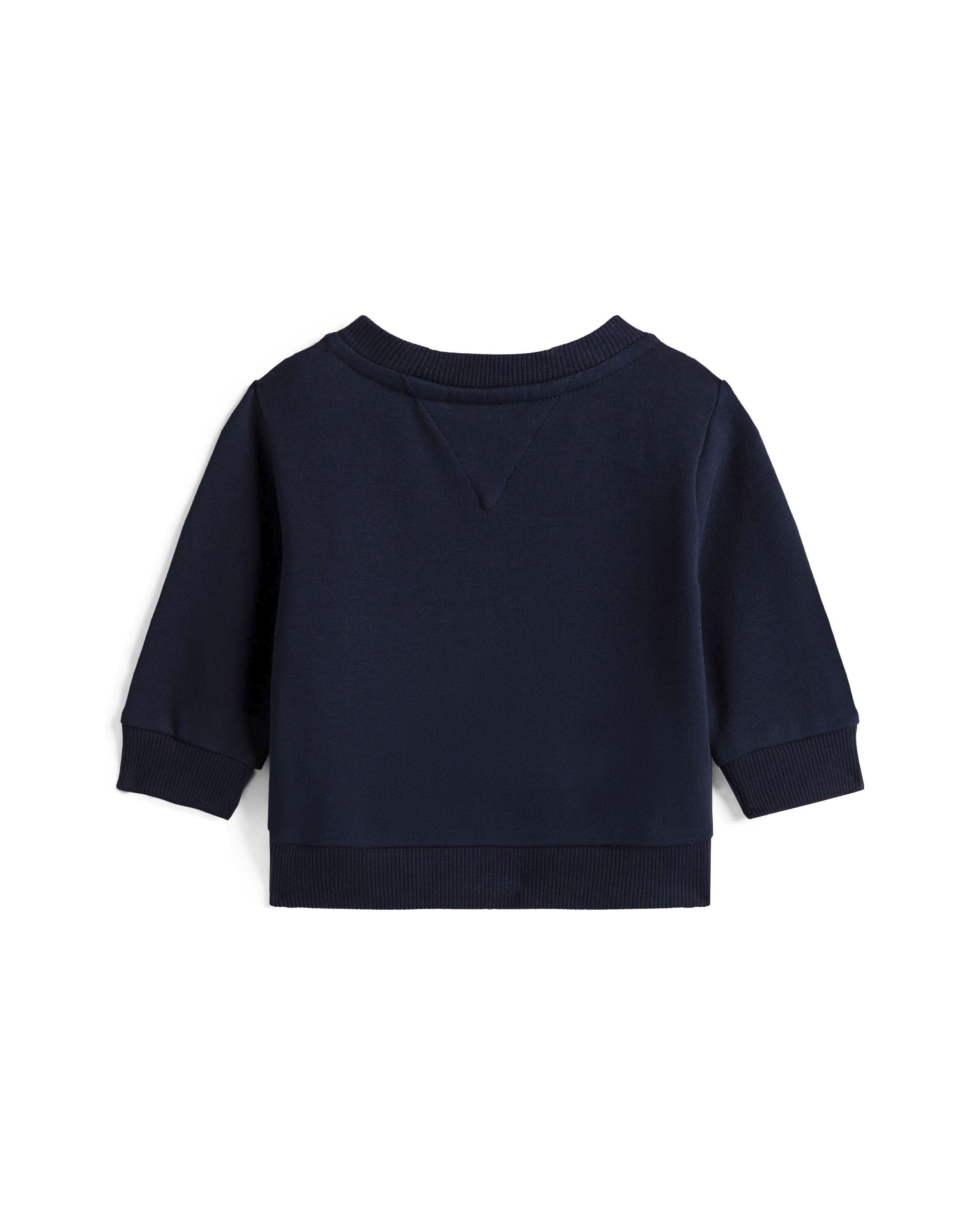 Felpa Tommy Hilfiger blu in cotone stretch con maxi bandiera icon image
