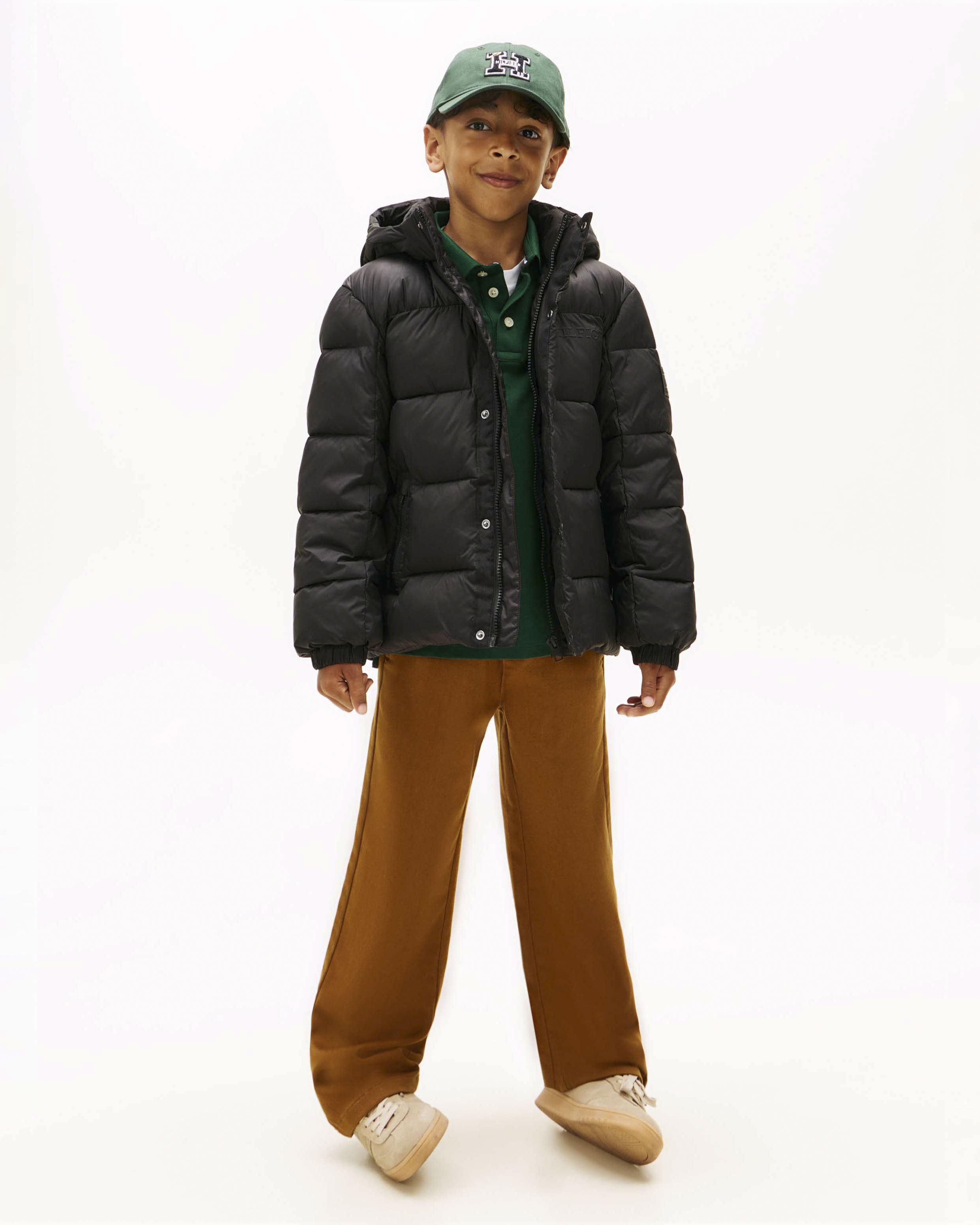 Piumino Tommy Hilfiger in nylon nero con cappuccio image