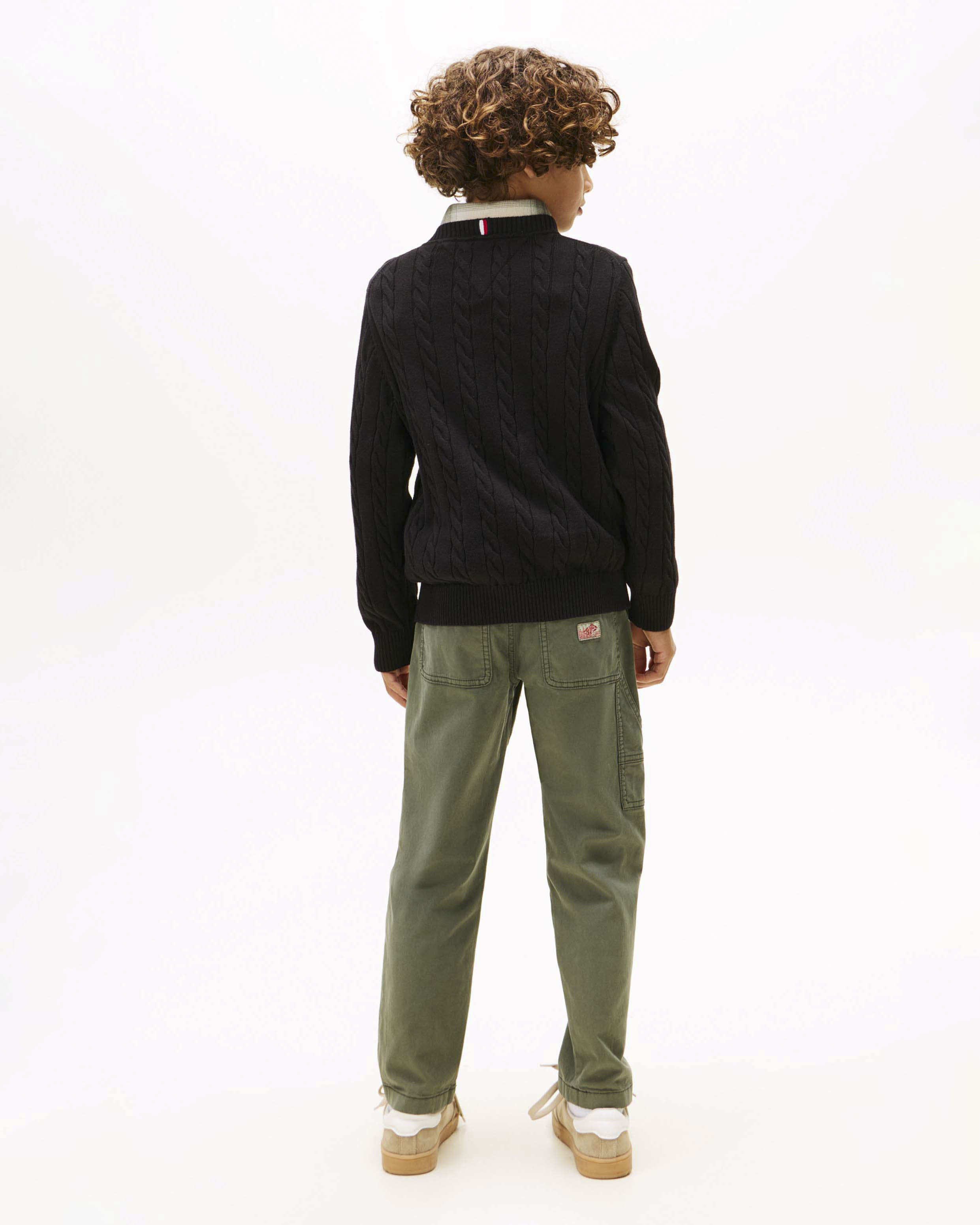 Maglioncino Tommy Hilfiger nero a trecce in puro cotone Pellizzari