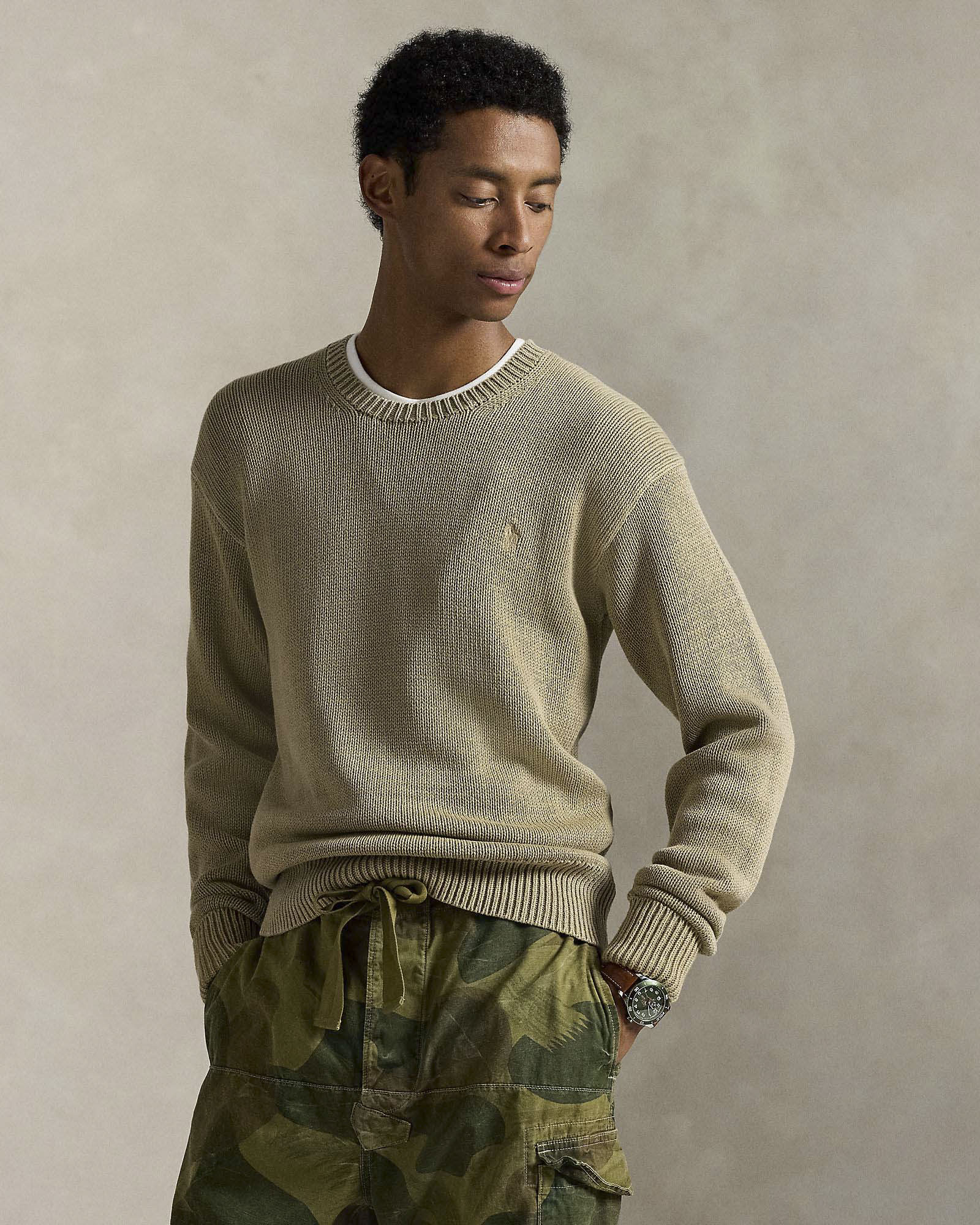 Maglione girocollo Polo Ralph Lauren beige tinto in capo image