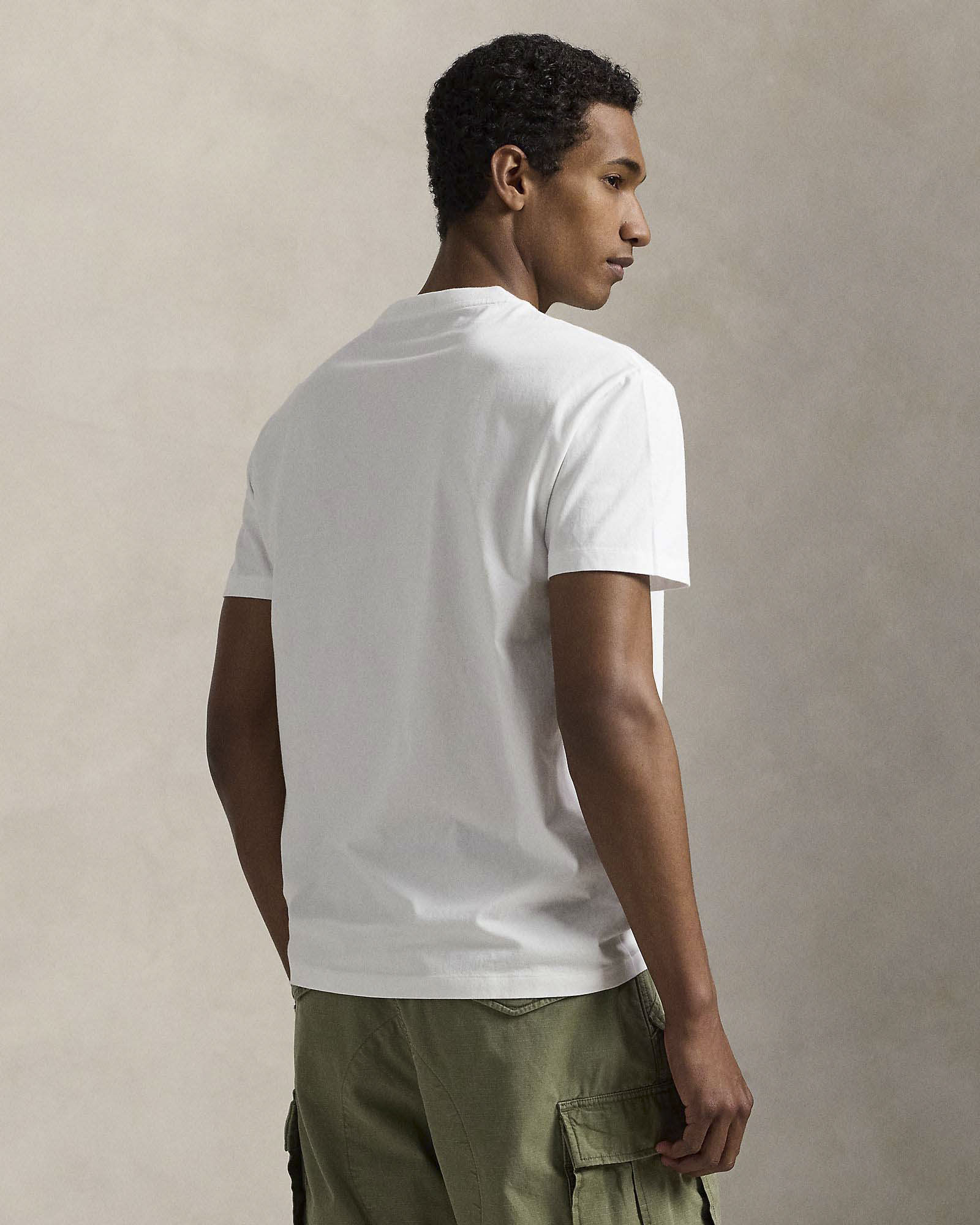 T-shirt Polo Ralph Lauren bianca mezza manica in puro cotone con stampa scritta Polo image