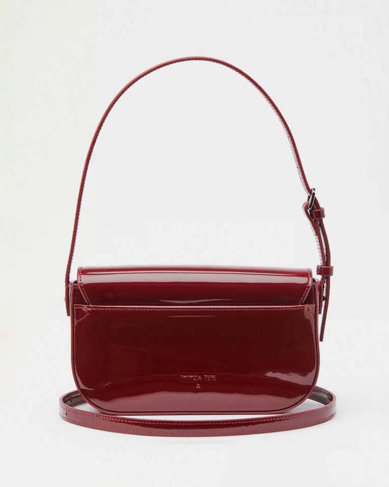 Borsa rossa in pelle effetto vernice linea ESSENTIAL Patrizia Pepe