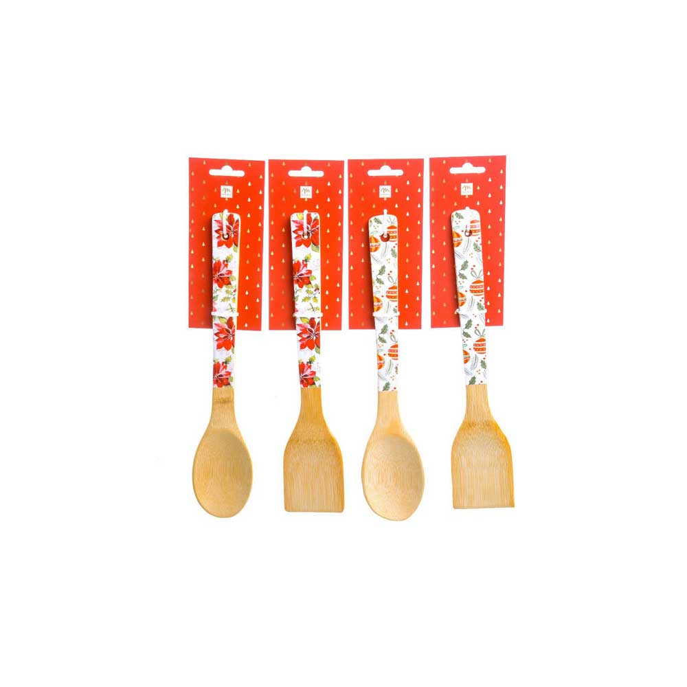 Mercury Mestolo Da Cucina In Bamboo Motivo Floreale 30x6 Cm Colori Assortiti