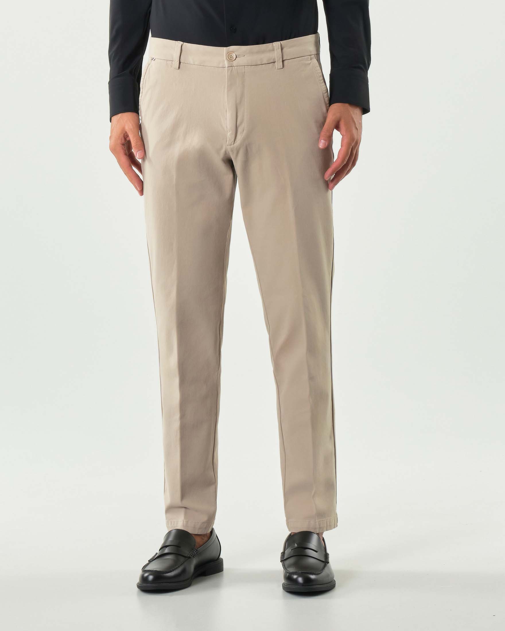 Pantalone chino Boss Kaiton beige in twill di cotone stretch image
