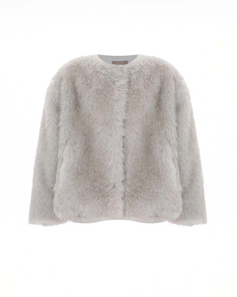 Pelliccia Kocca grigia a maniche lunghe