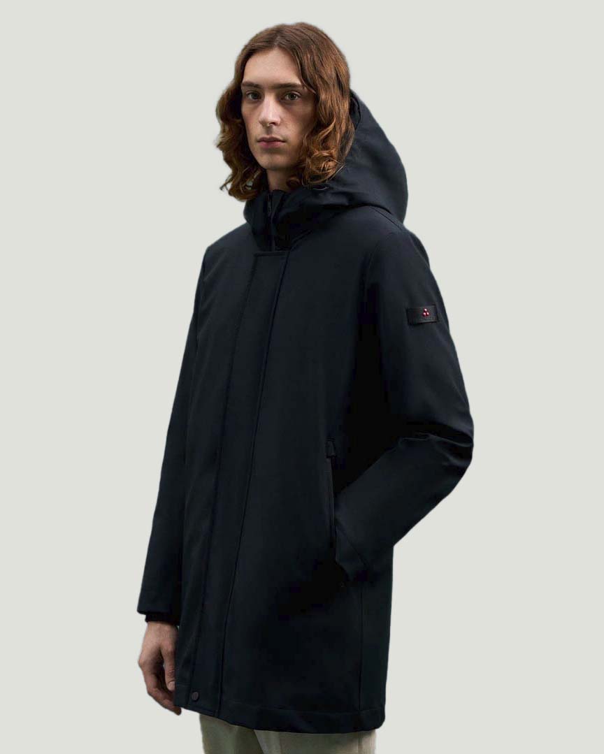 Trench Peuterey Albali nero con cappuccio in tessuto tecnico a tre strati imbottito in PrimaLoft® image