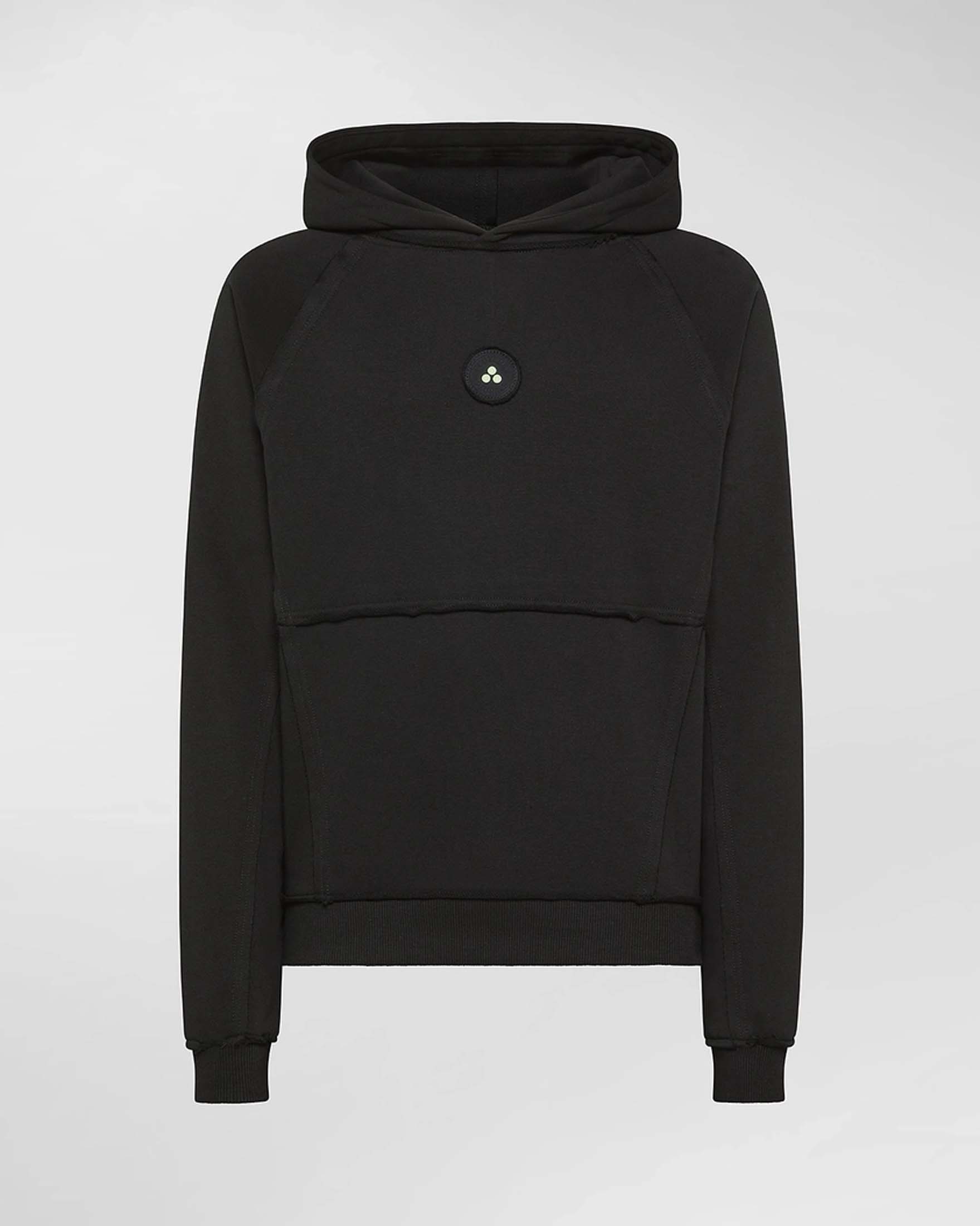 Felpa Peuterey Cullinan nera relaxed-fit con cappuccio effetto used