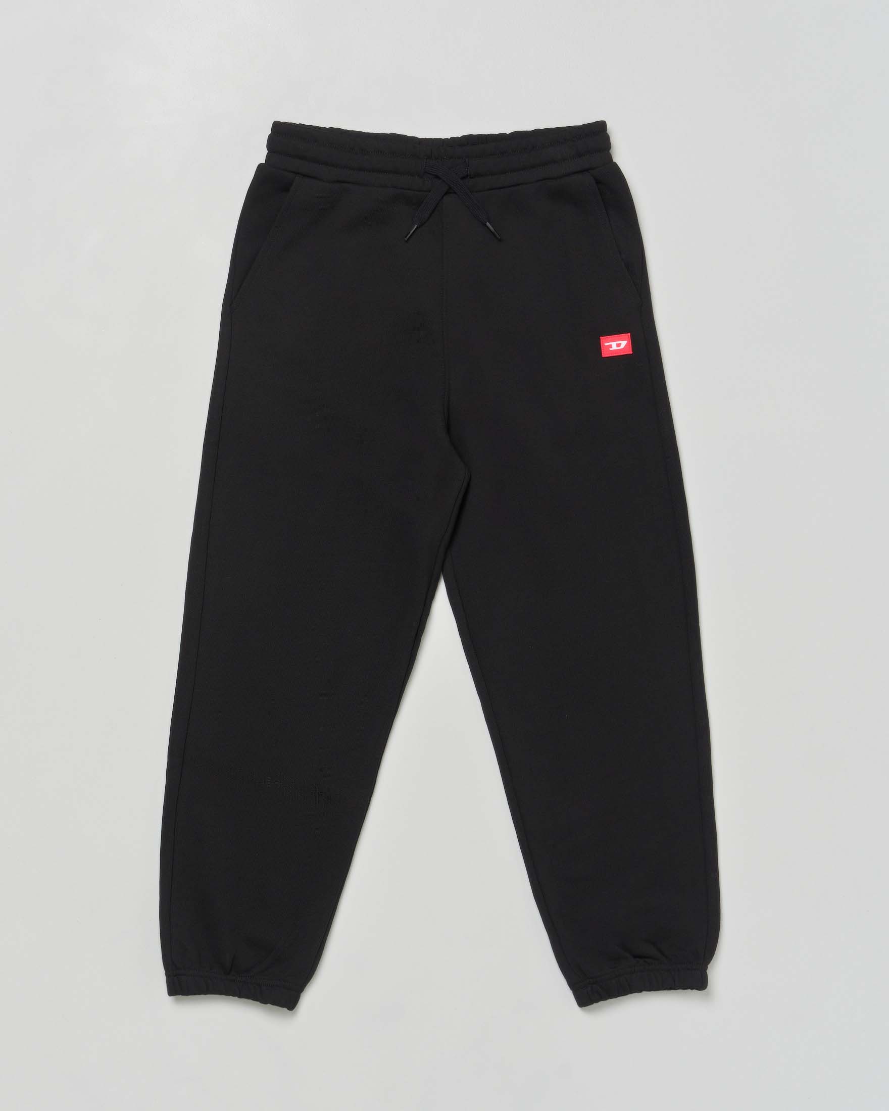 Pantalone jogger Diesel nero in felpa di puro cotone