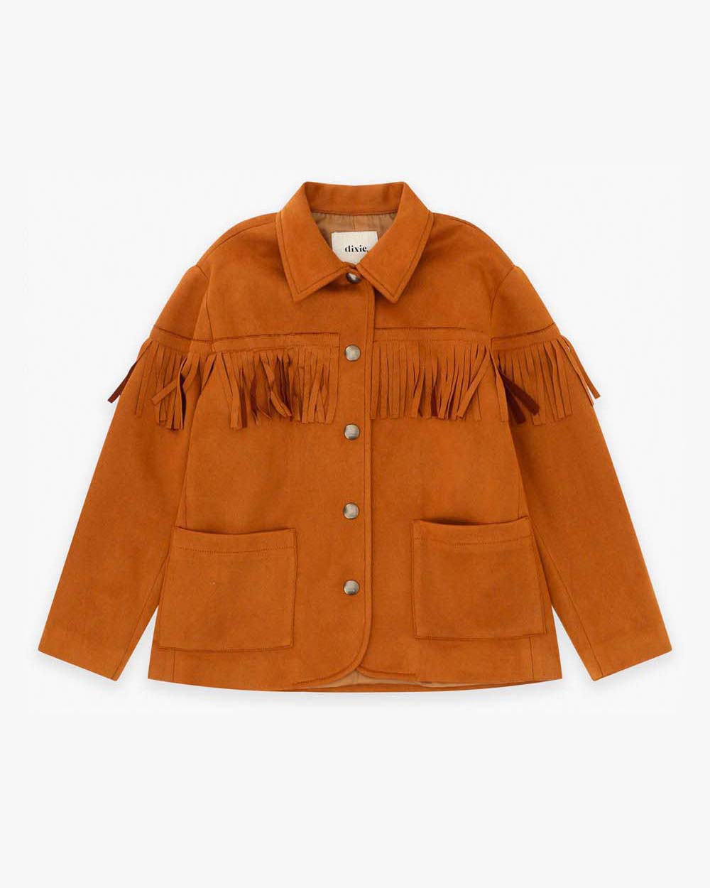 Giacca Dixie marrone con frange