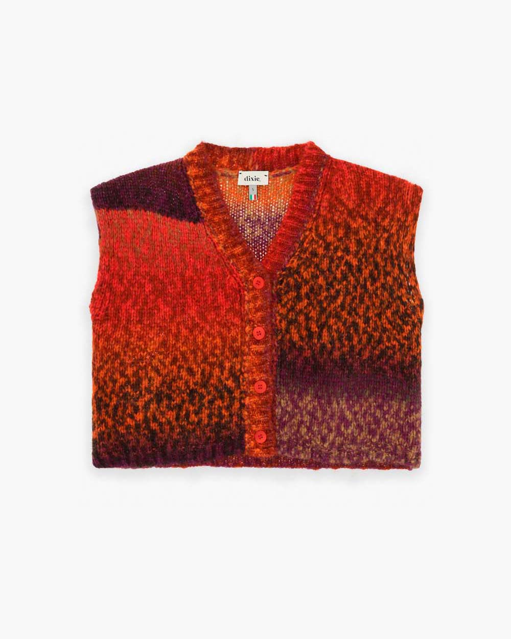 Gilet oversize Dixie in misto lana multicolor con scollo a V