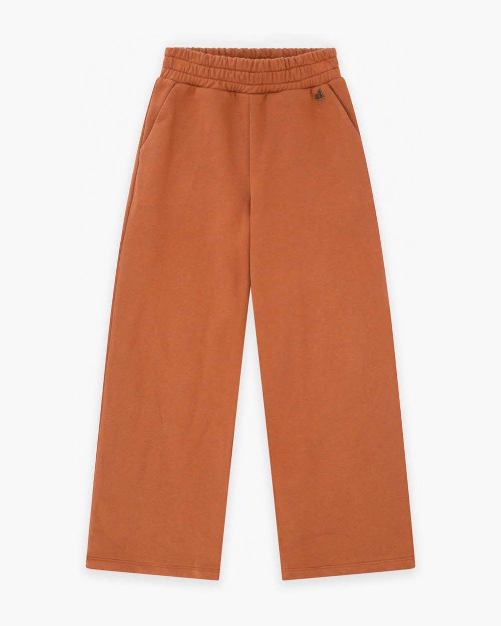 Pantalone palazzo Dixie in felpa di puro cotone marrone