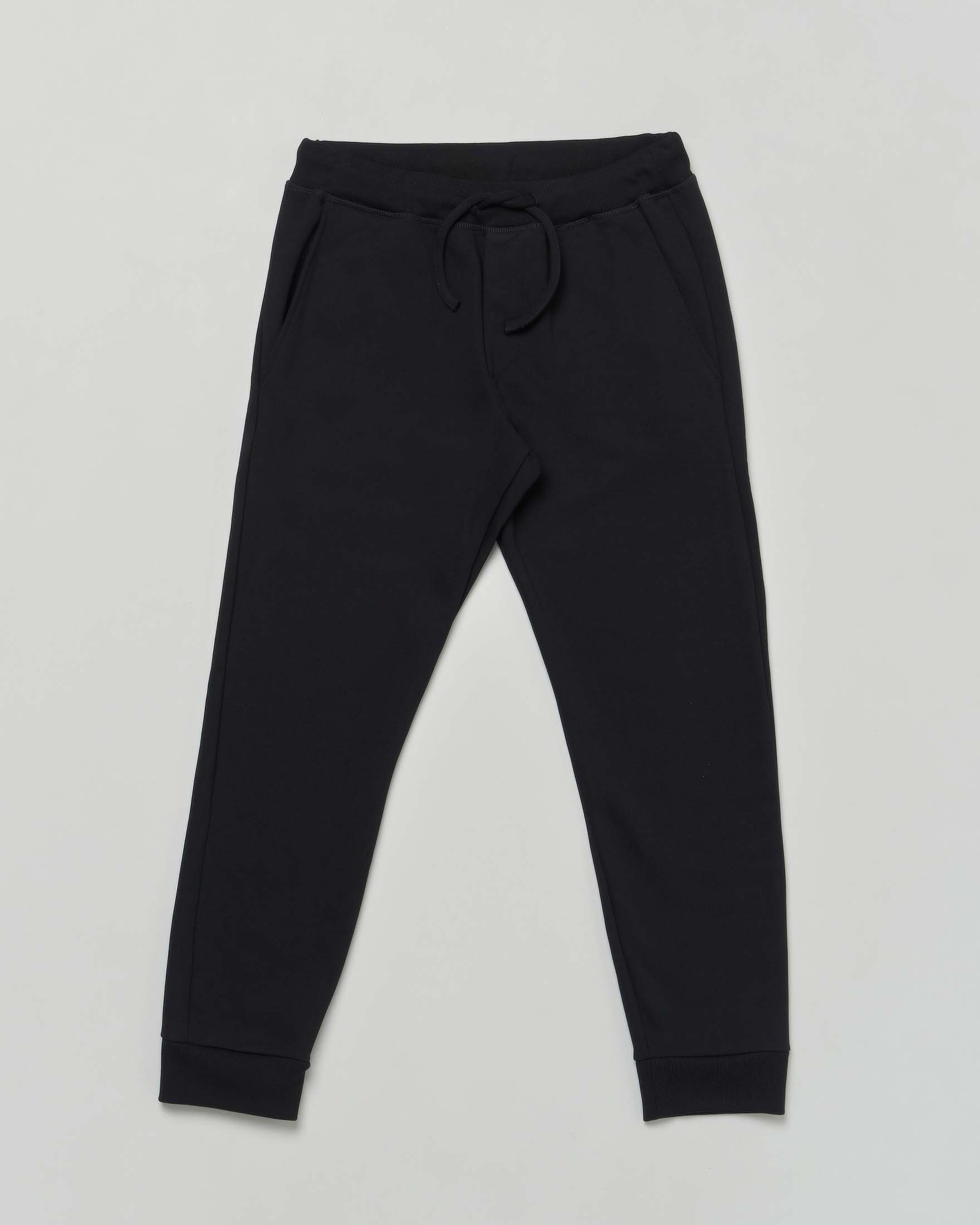 Jogger Dsquared2 nero in puro cotone garzato e coulisse