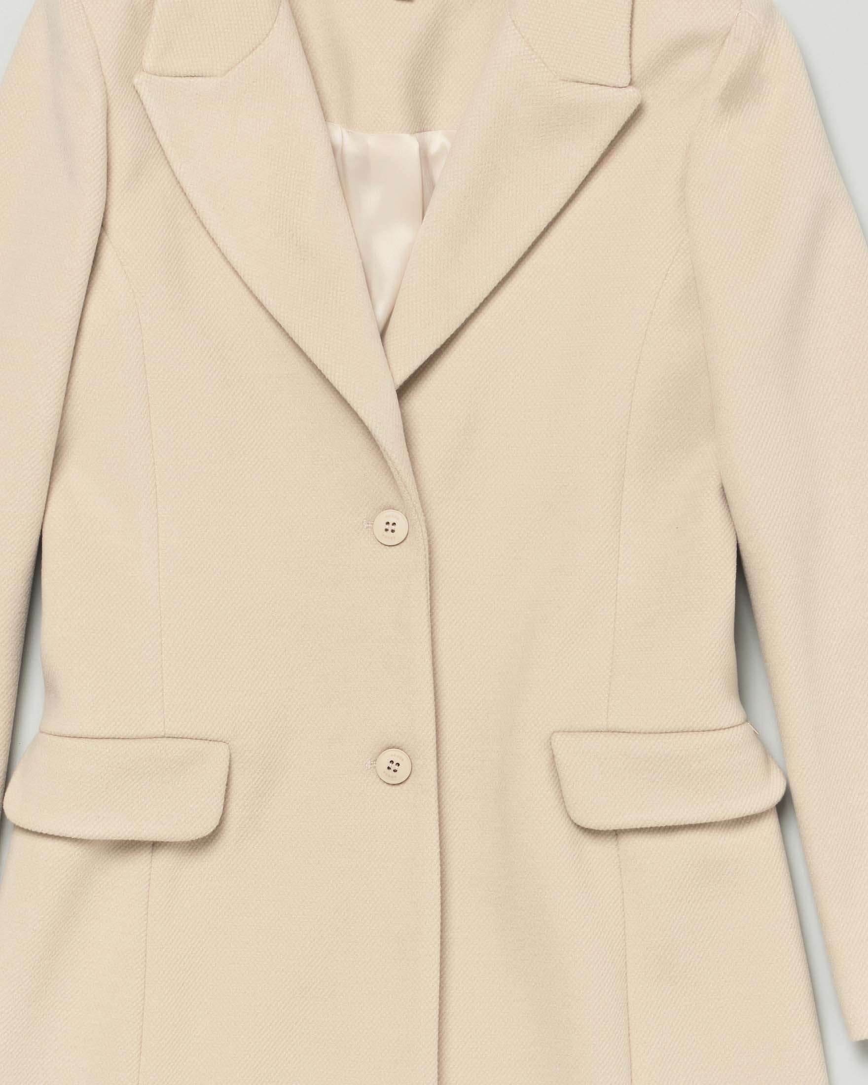 Cappotto Kocca beige in tessuto velour con scollo a rever image