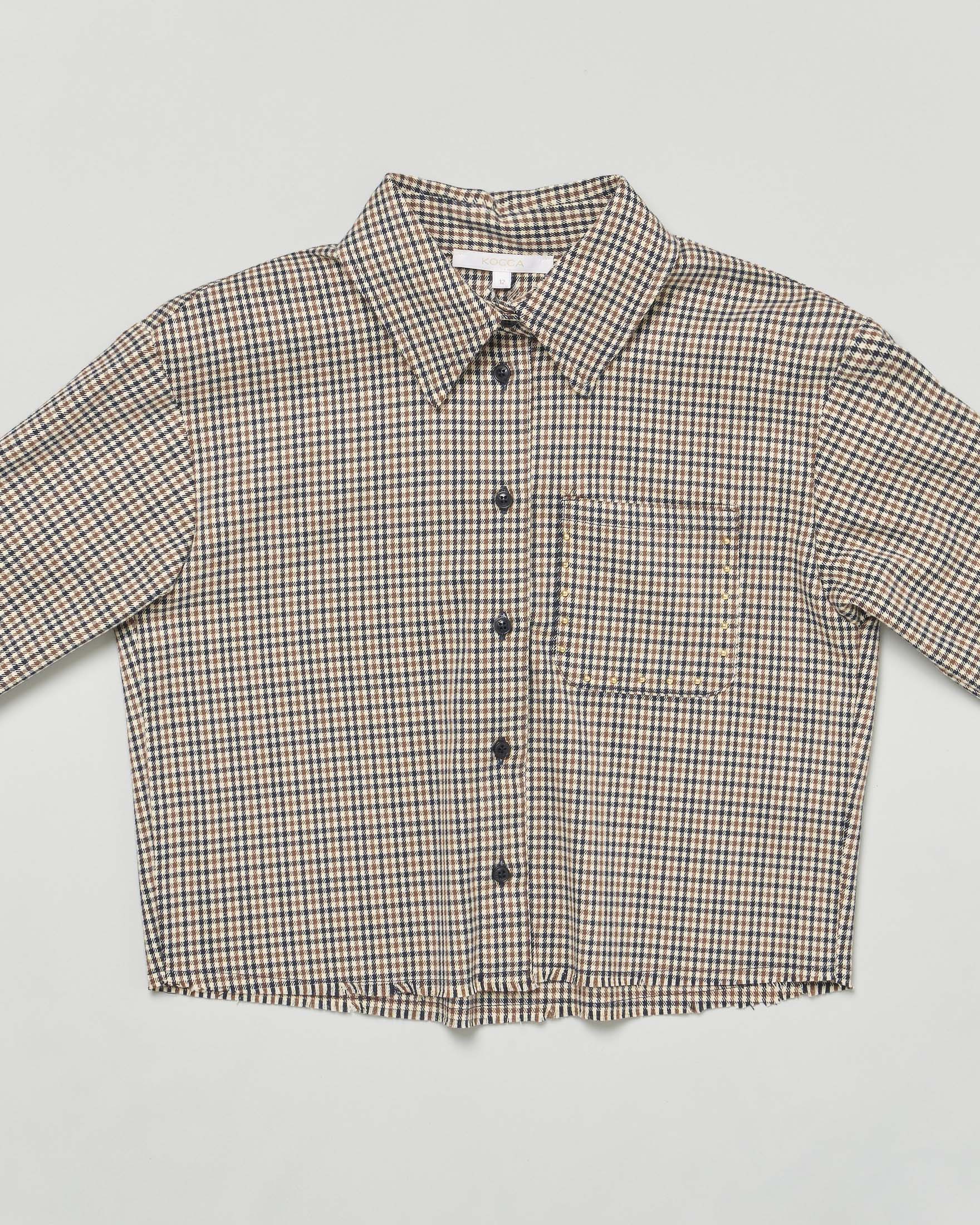 Camicia cropped Kocca pied de poule marrone image