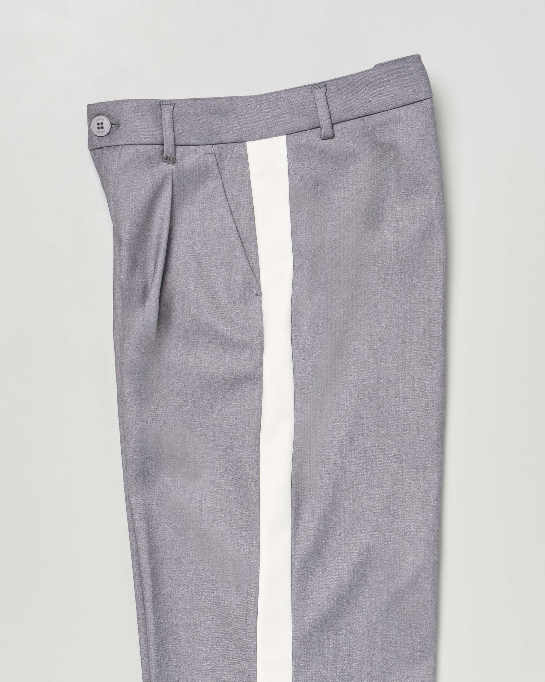 Pantalone Kocca a palazzo grigio con bande bianche image
