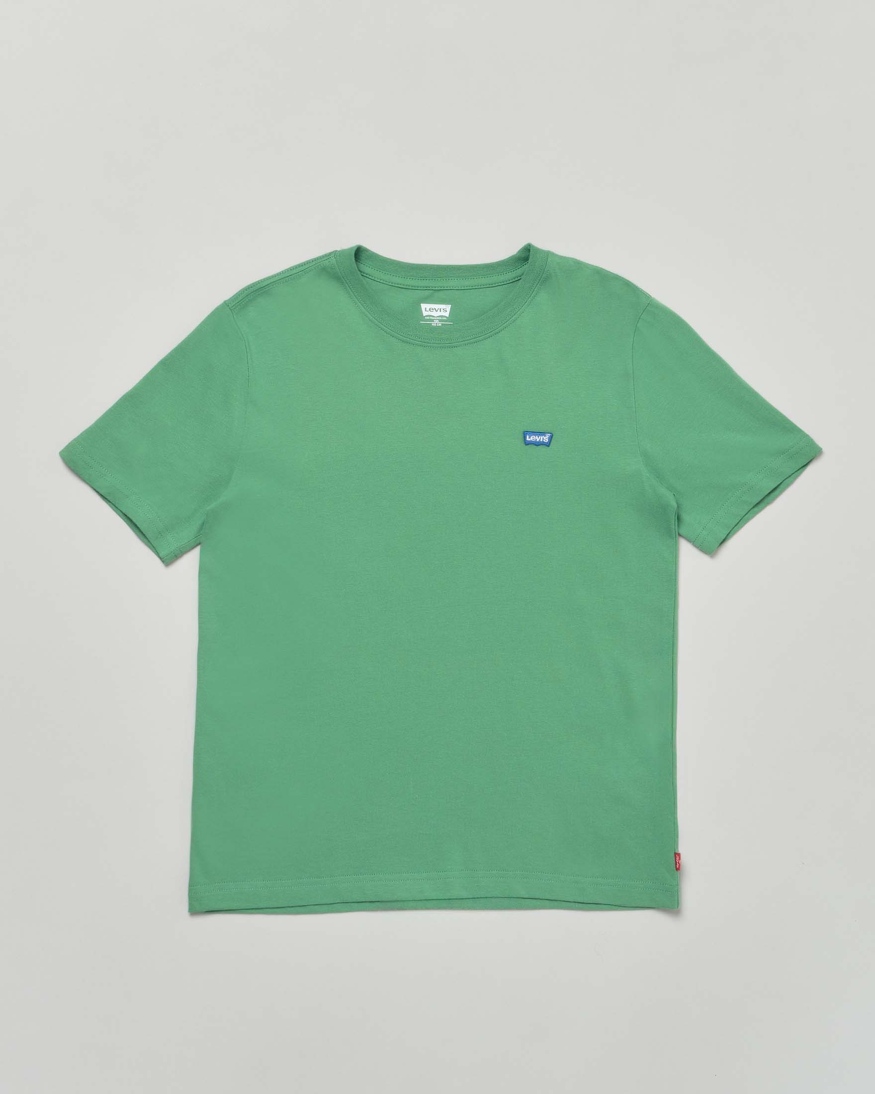 T-shirt Levi's verde mezza manica con mini logo blu