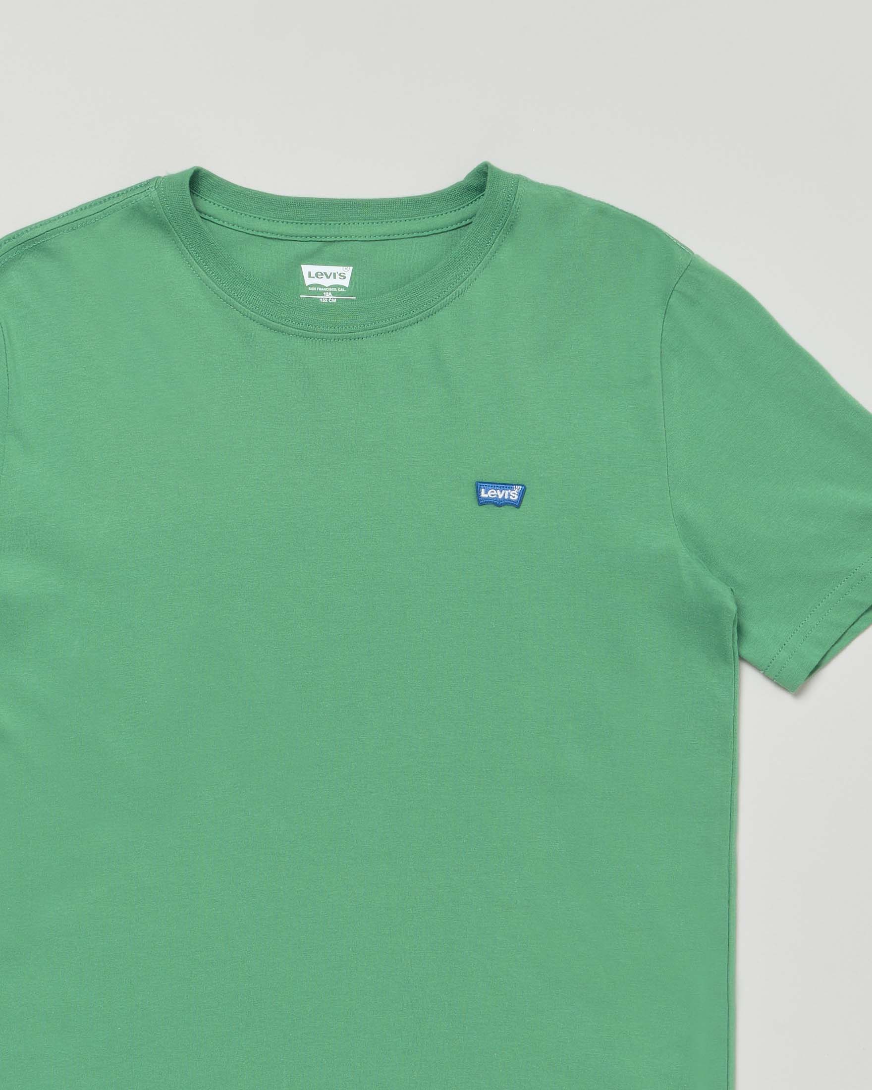 T-shirt Levi's verde mezza manica con mini logo blu image
